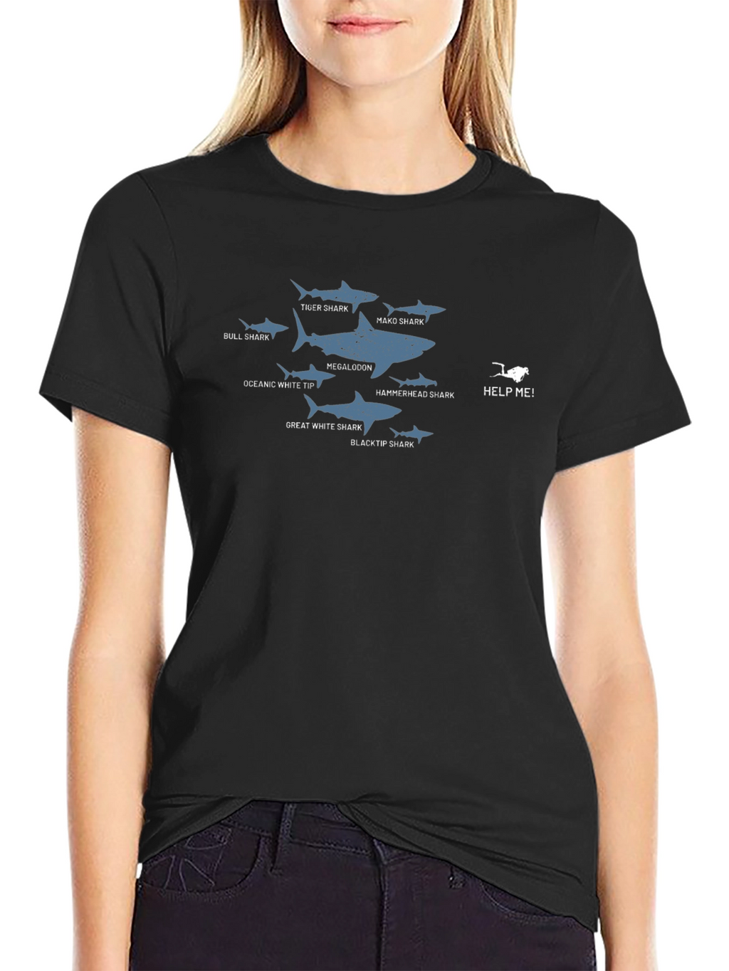 Shark Species Graphic T-Shirt