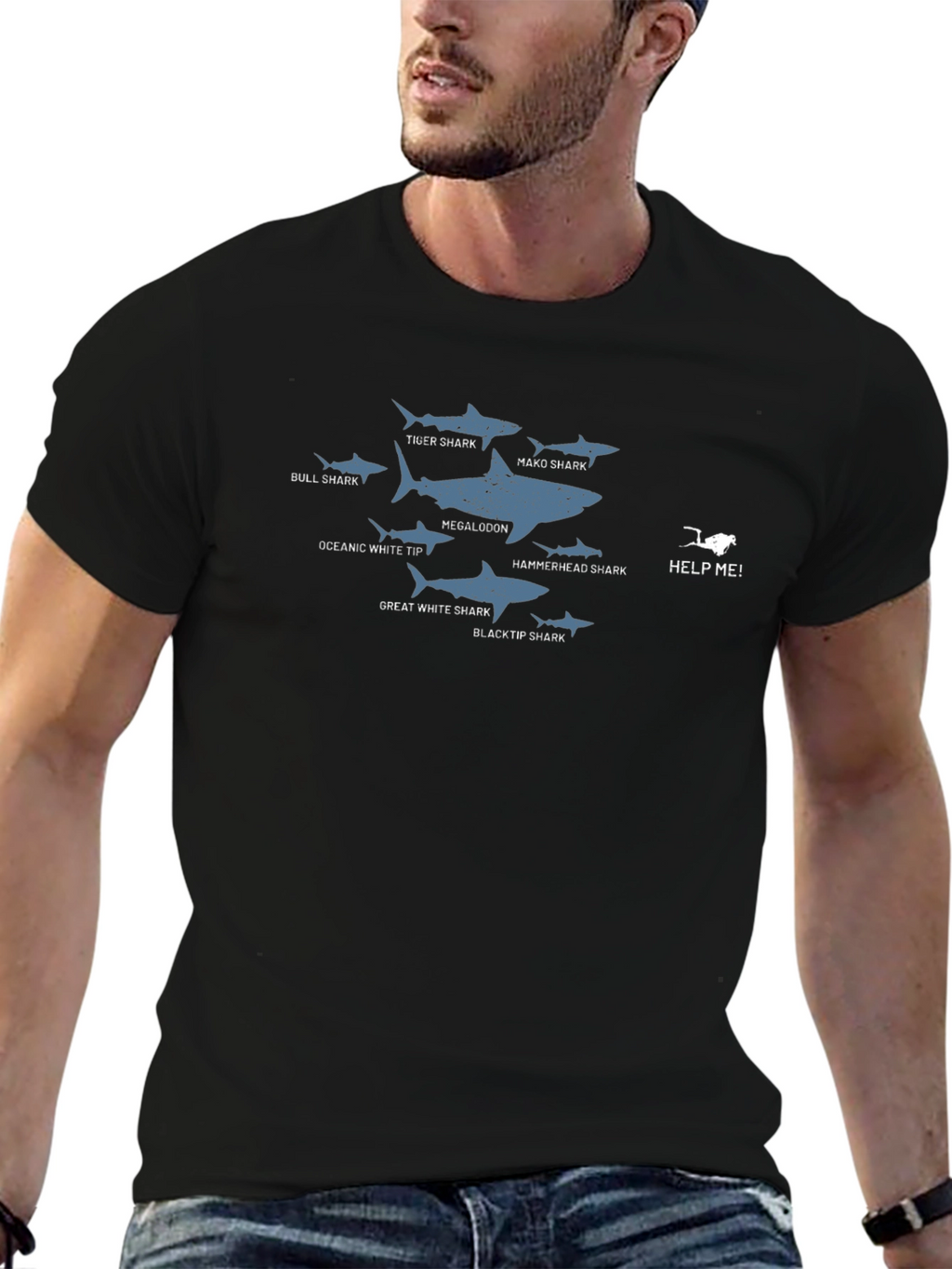 Shark Species Graphic T-Shirt