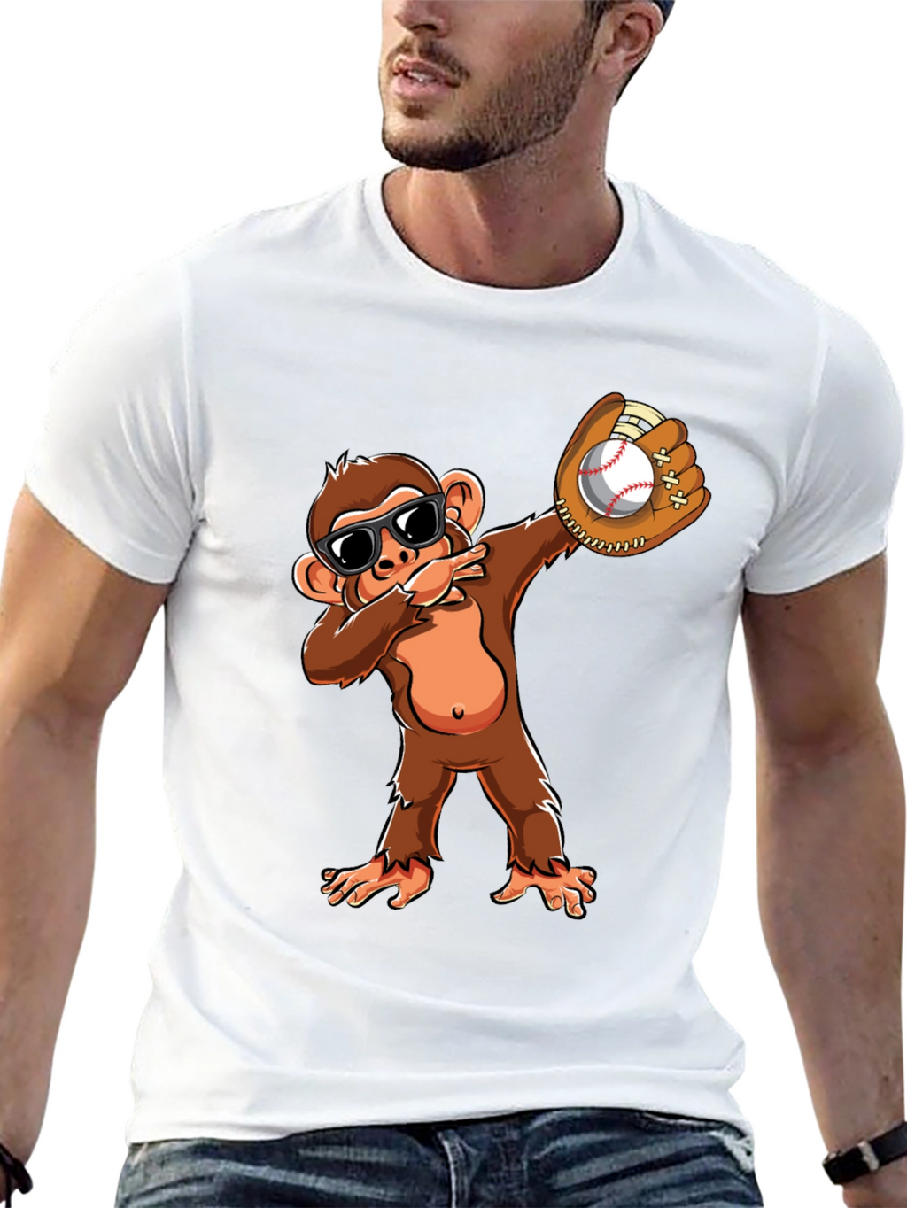 Monkey Dabbing Baseball T-Shirt
