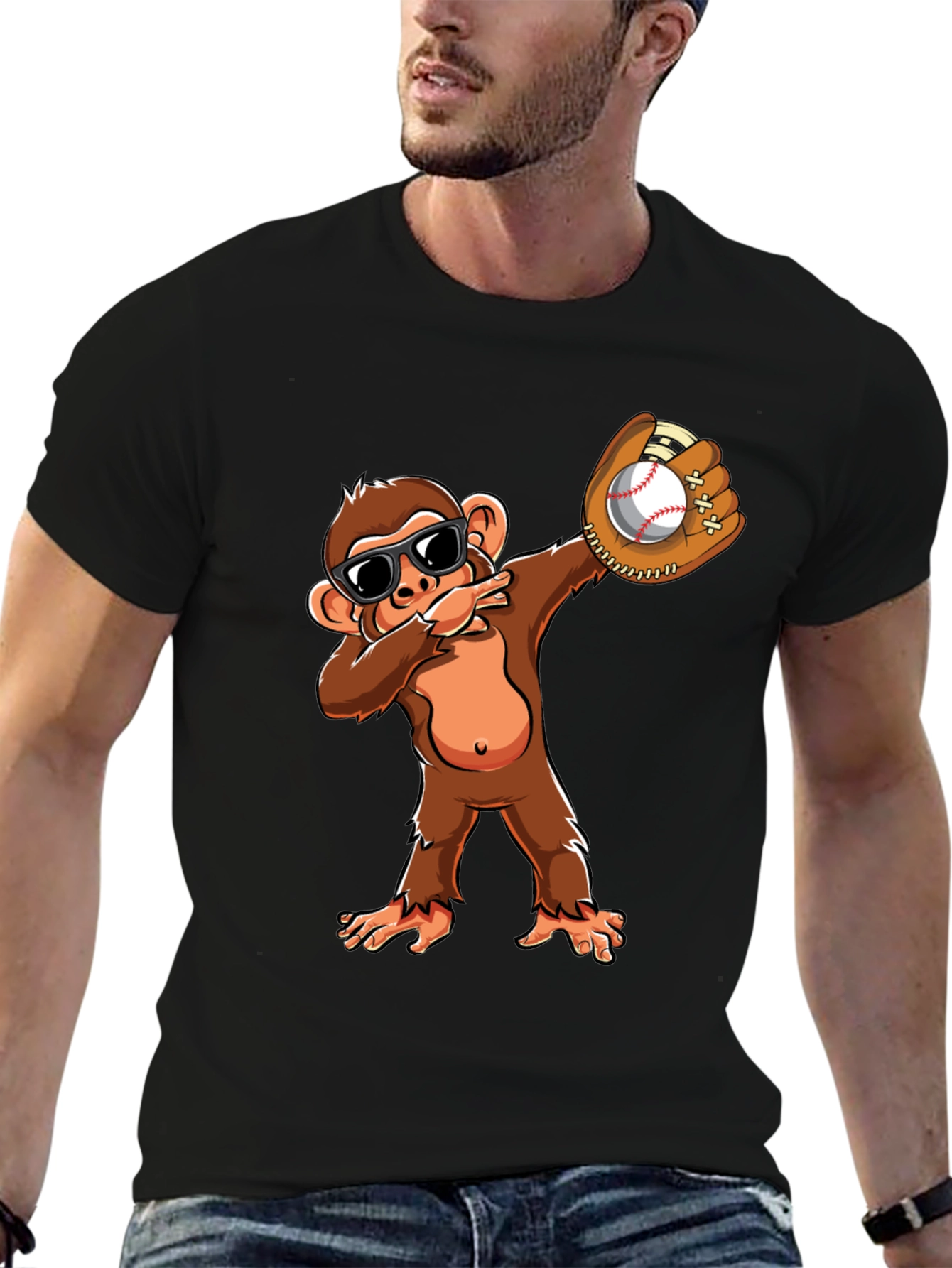 Monkey Dabbing Baseball T-Shirt