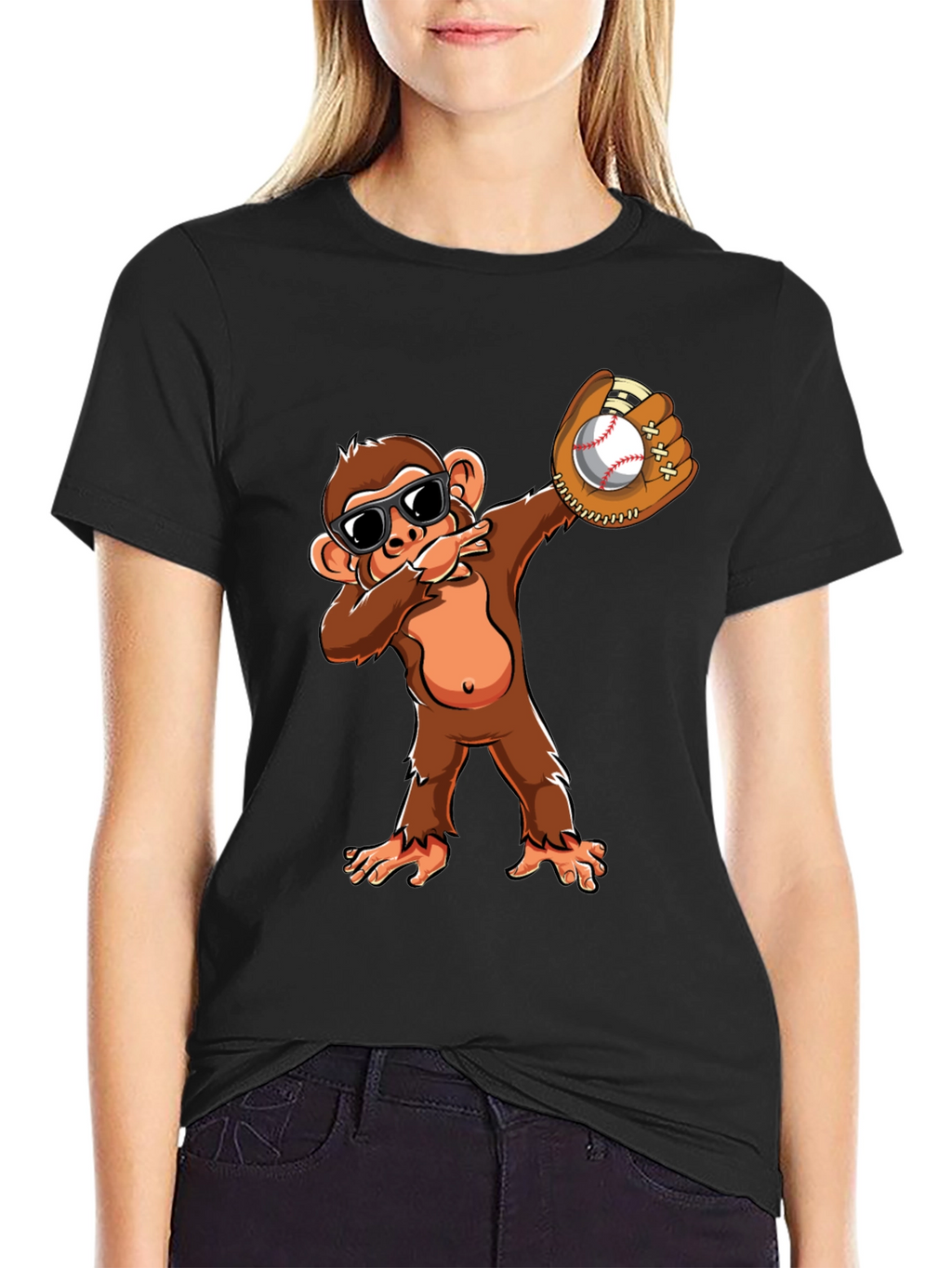 Monkey Dabbing Baseball T-Shirt