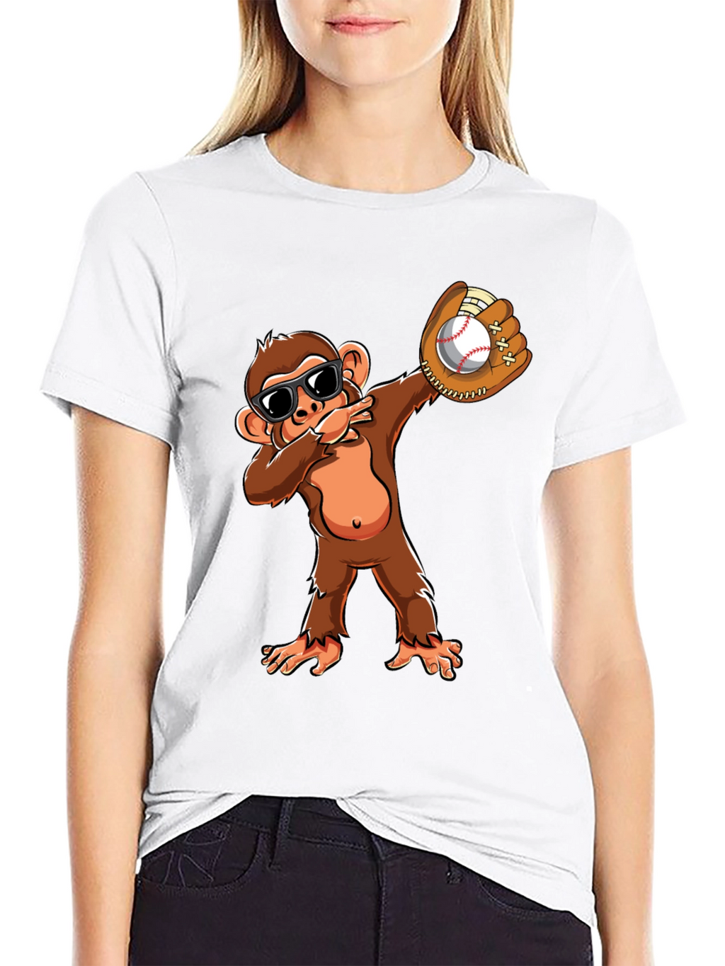 Monkey Dabbing Baseball T-Shirt