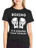 Boxing Therapy T-Shirt - Funny Workout Tee