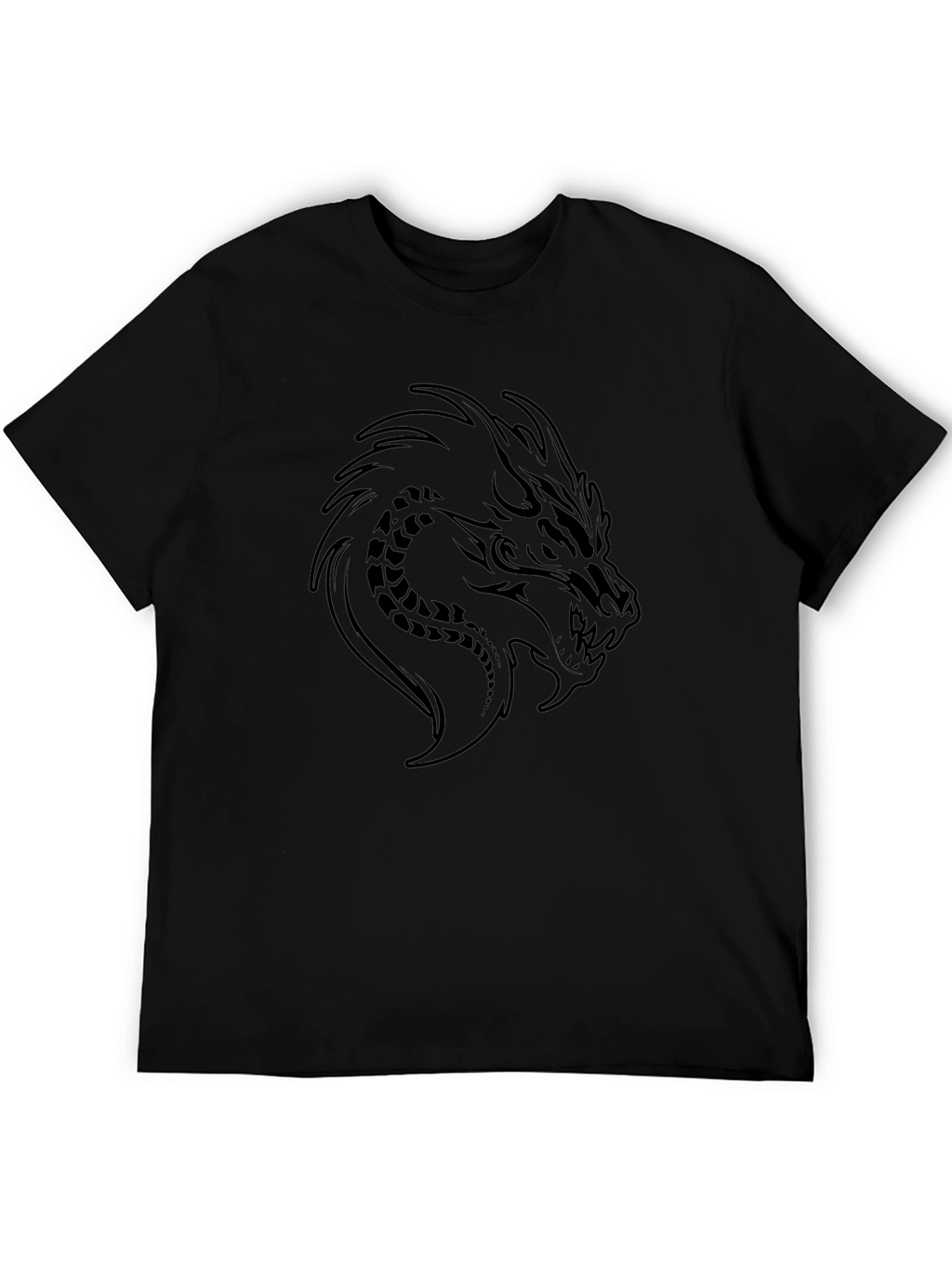 Mens Black T-Shirt Dragon Graphic Tee