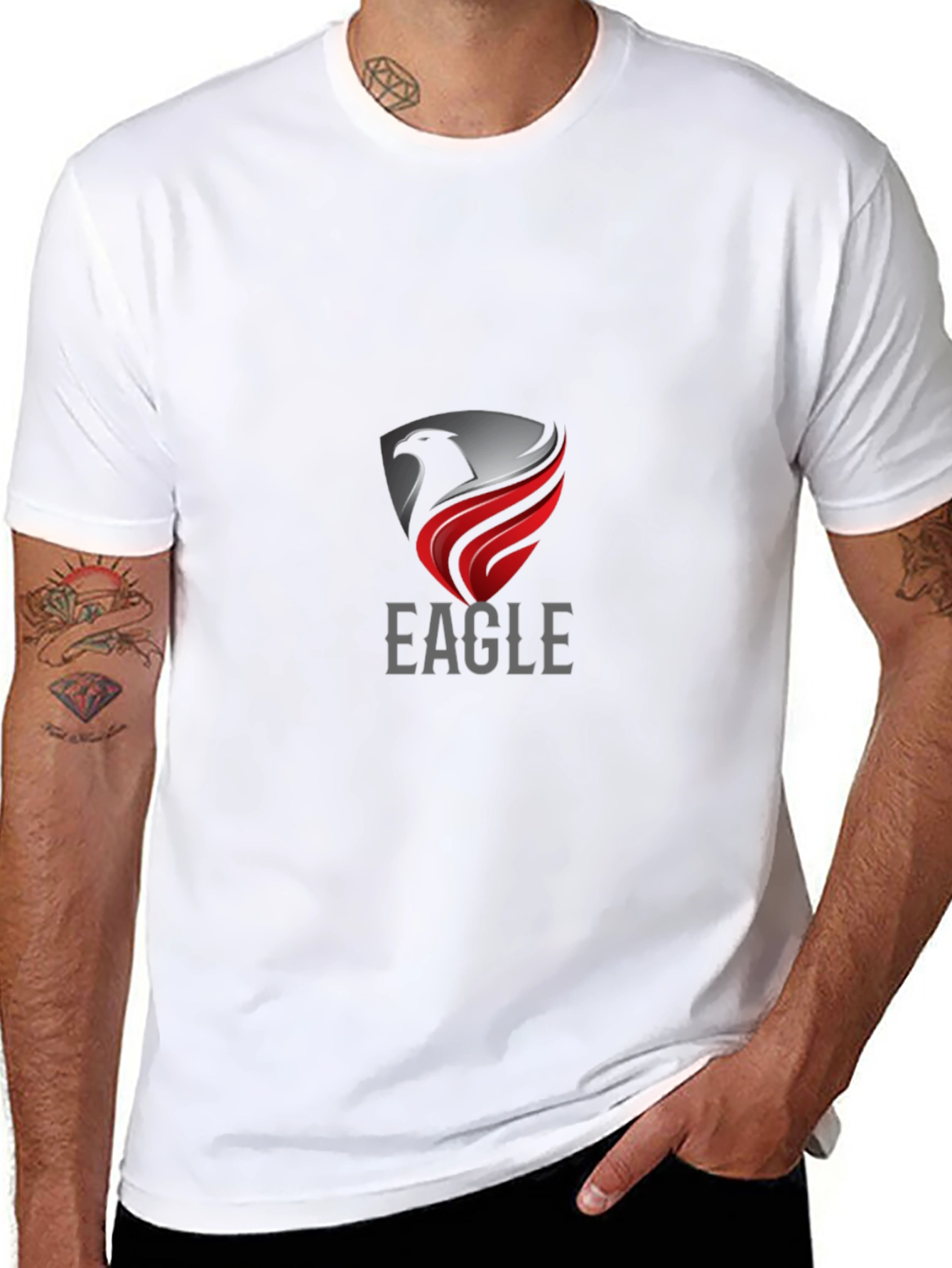 Eagle Crest Graphic Tee - Stylish Mens Black T-Shirt