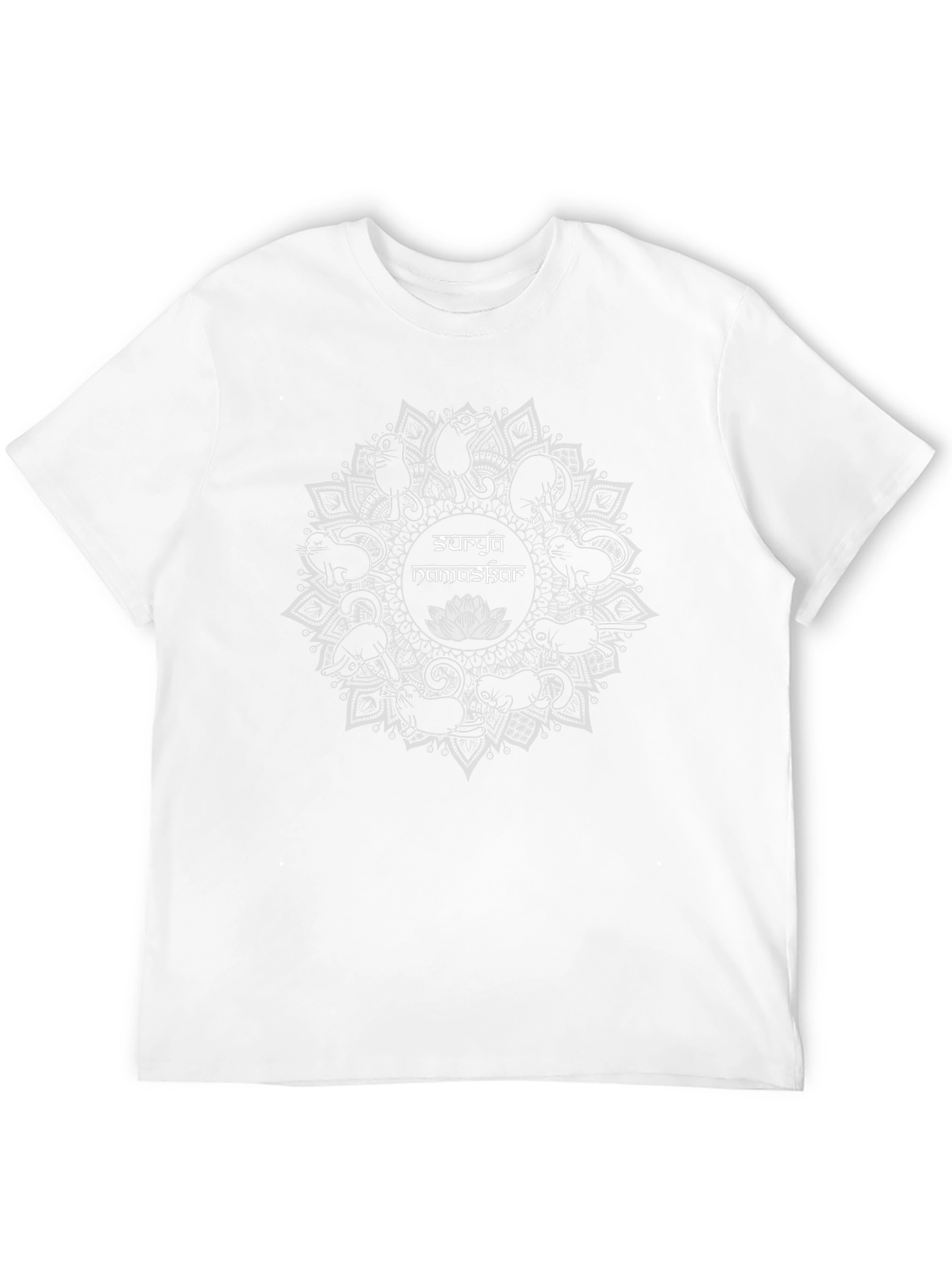 Surya Namaskar Cat Yoga Black T-Shirt