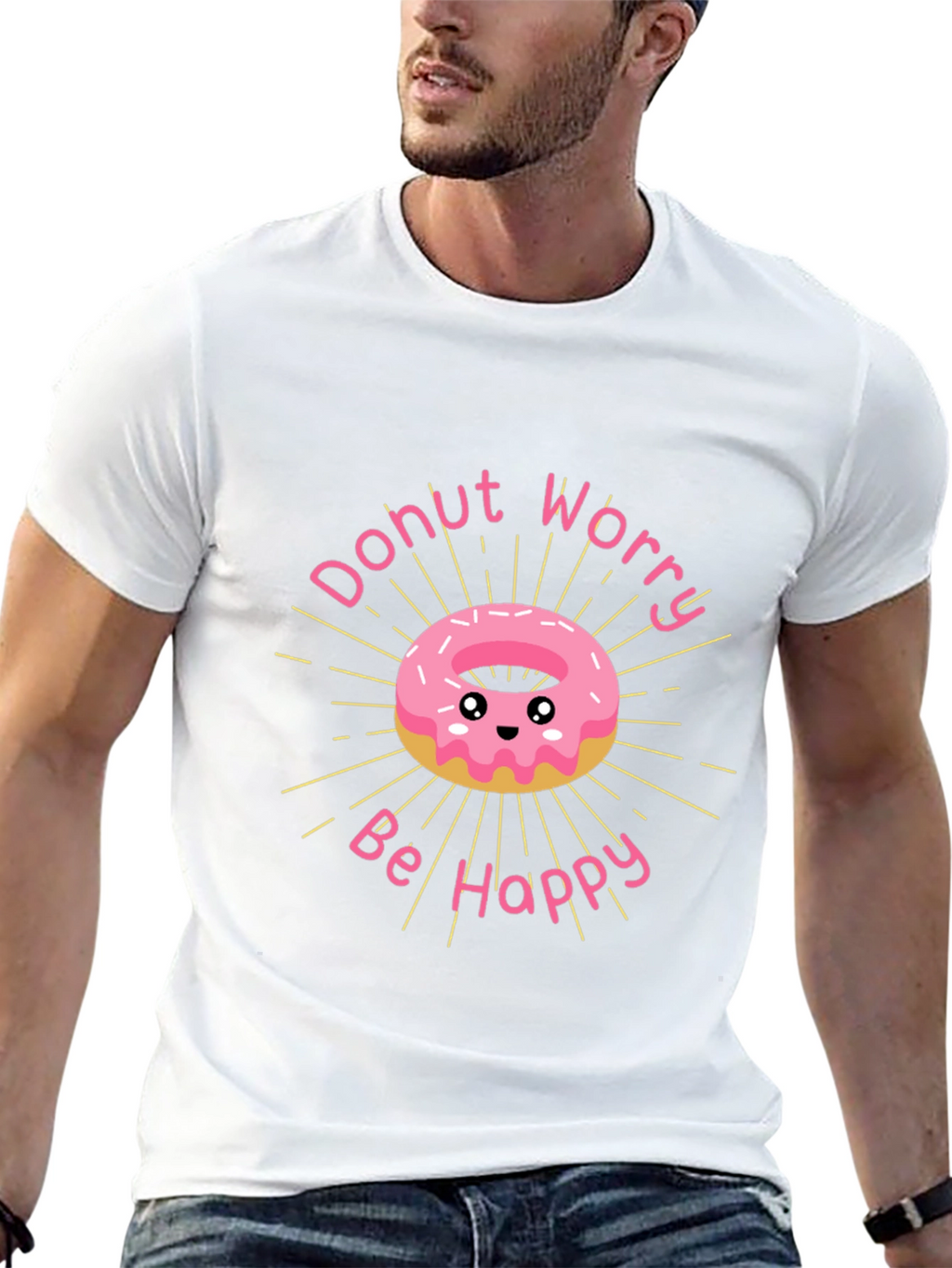 Donut Worry Be Happy Graphic T-Shirt