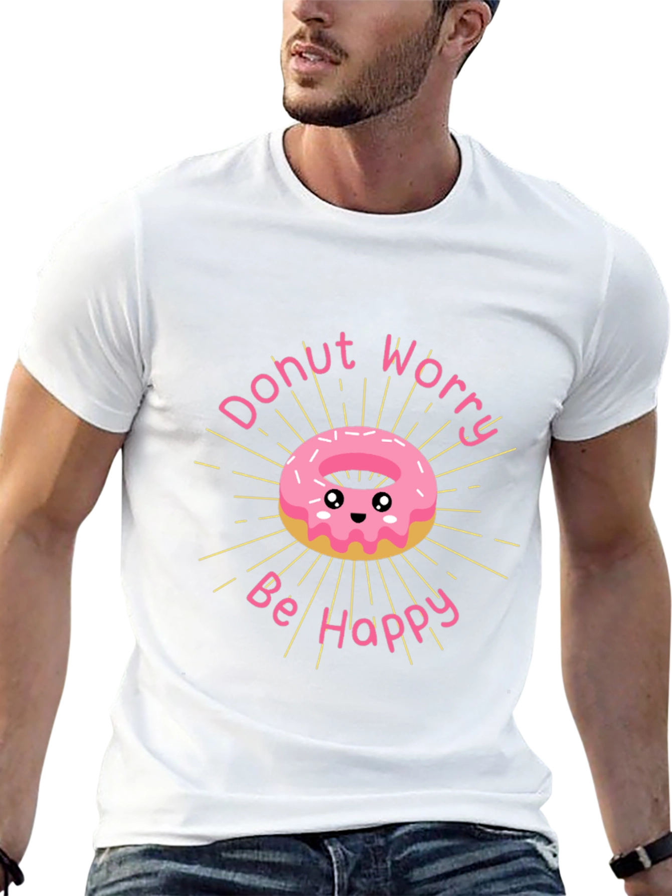 Donut Worry Be Happy Graphic T-Shirt