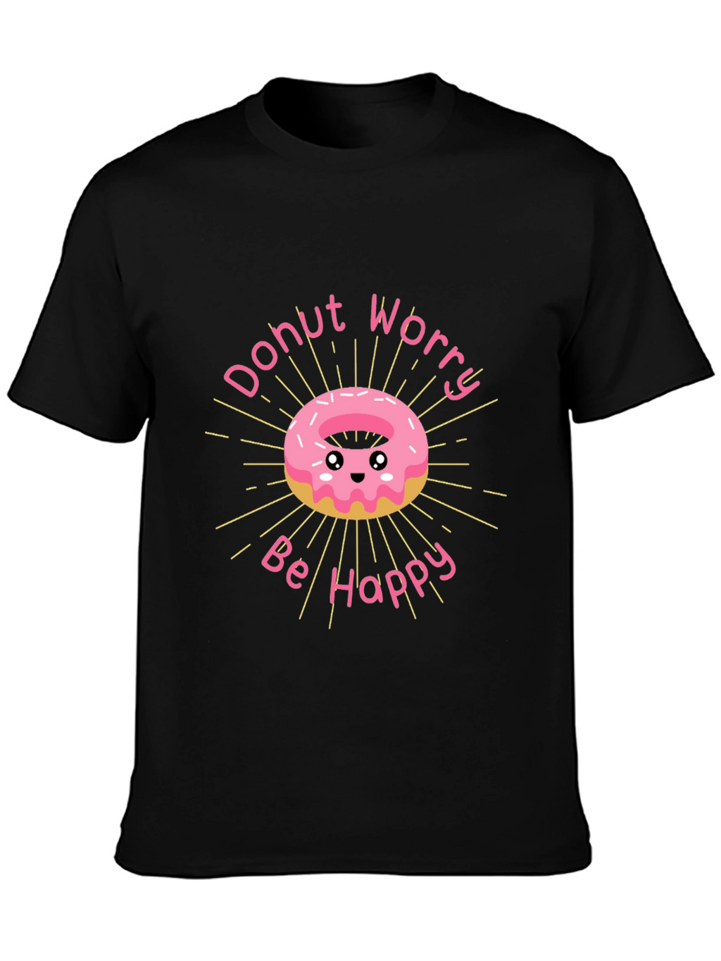 Donut Worry Be Happy Graphic T-Shirt
