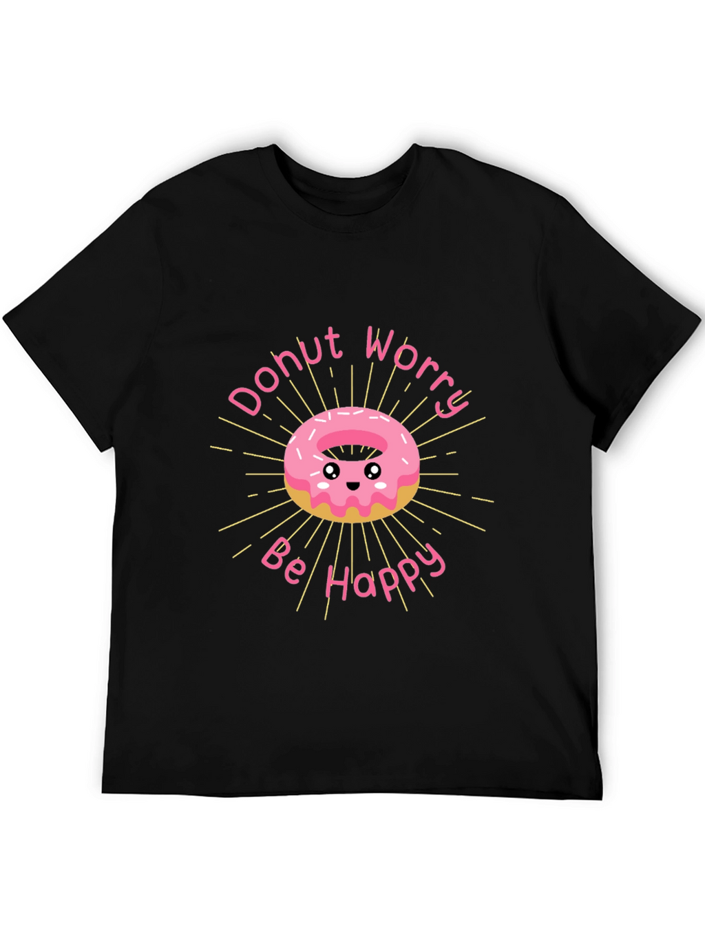 Donut Worry Be Happy Graphic T-Shirt
