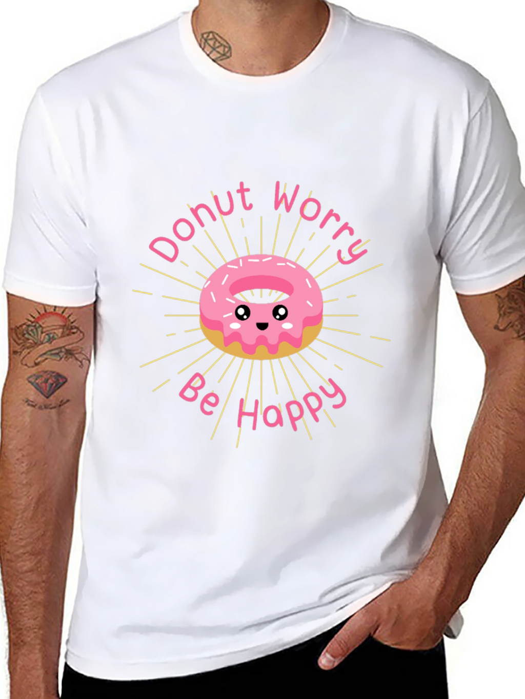 Donut Worry Be Happy Graphic T-Shirt