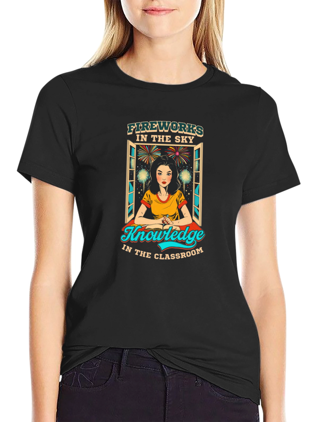 Fireworks Knowledge Teacher Graphic T-Shirt