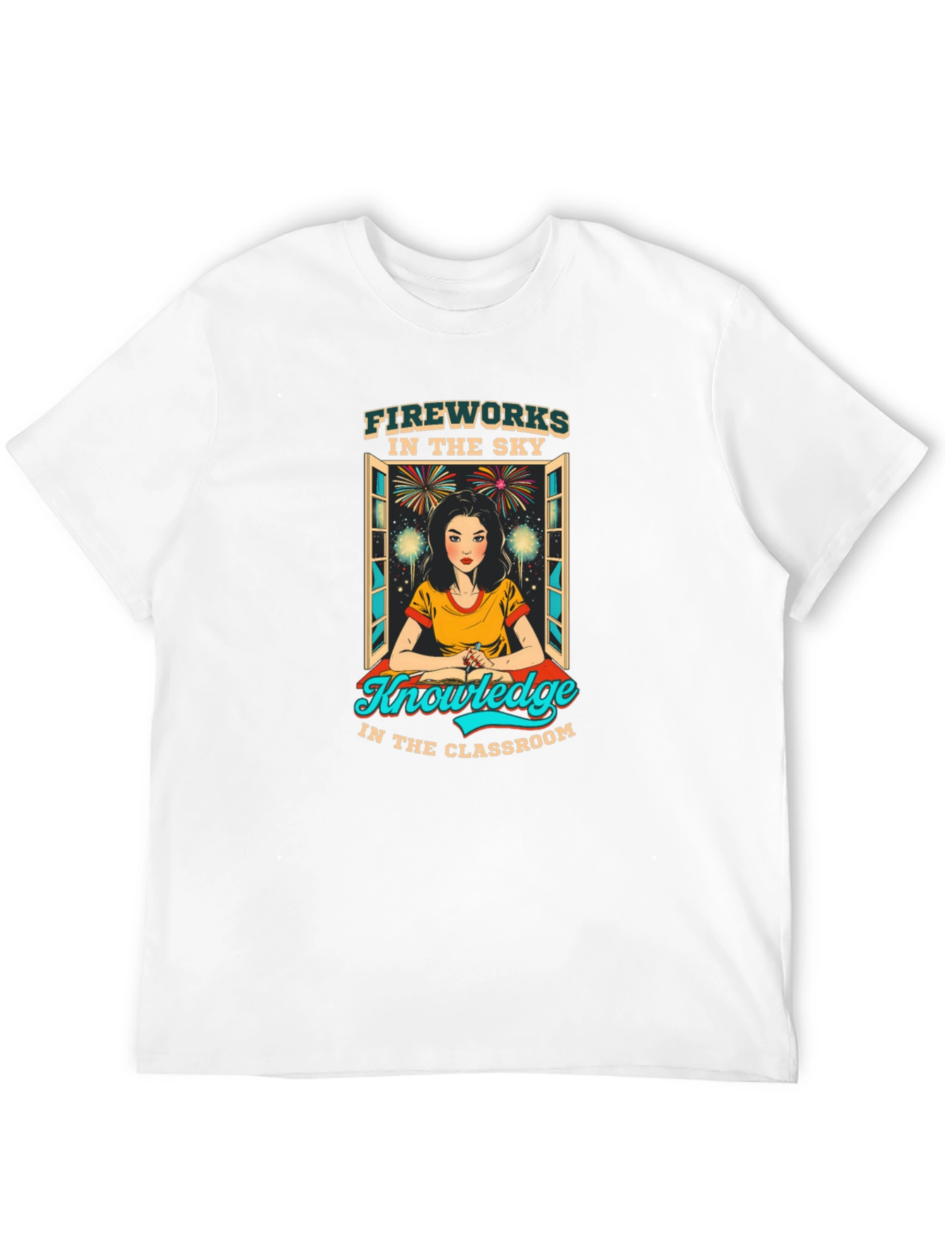 Fireworks Knowledge Teacher Graphic T-Shirt