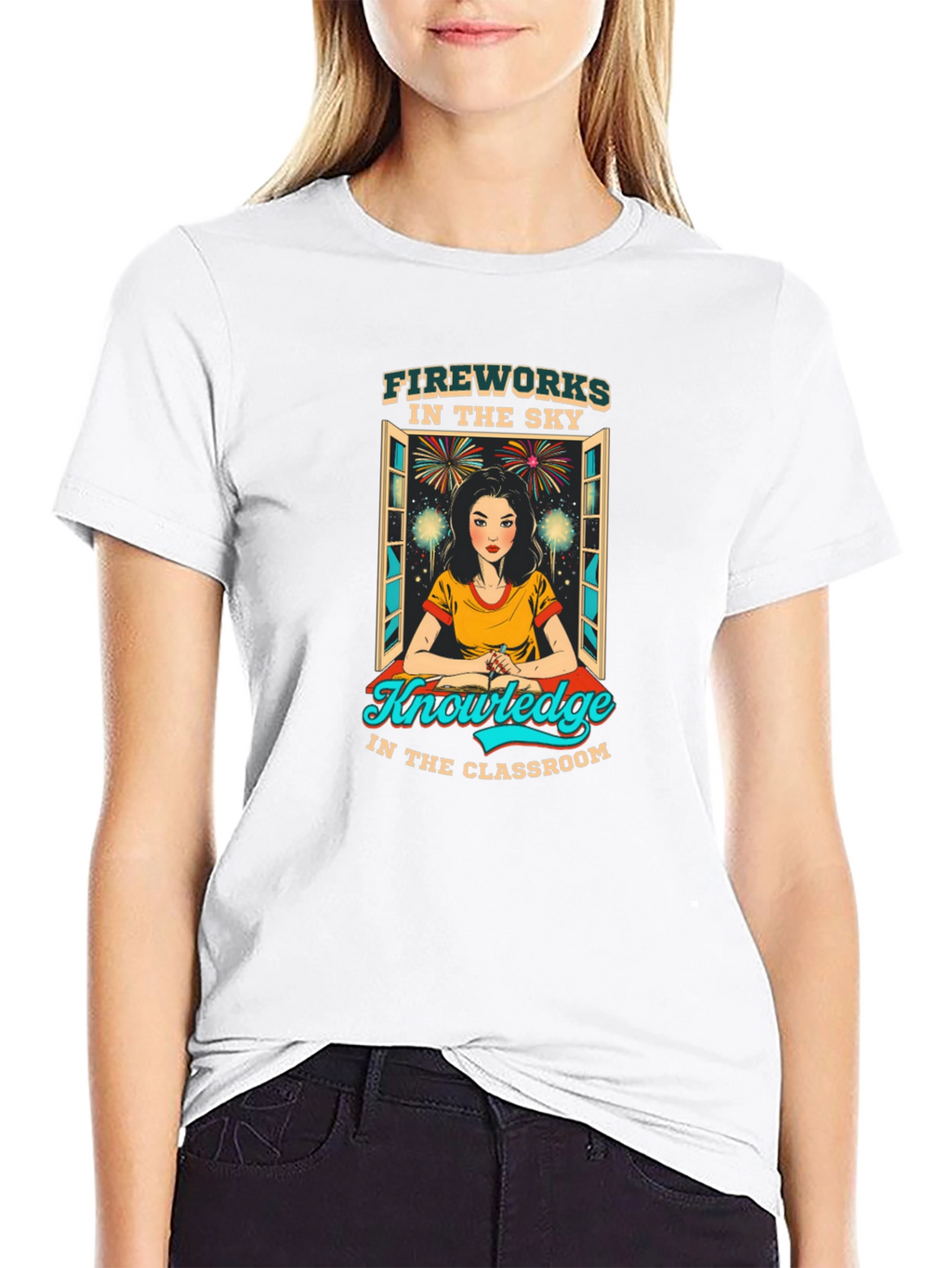 Fireworks Knowledge Teacher Graphic T-Shirt