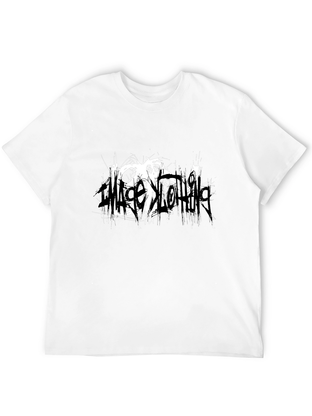 Black T-Shirt with Abstract White Graphic