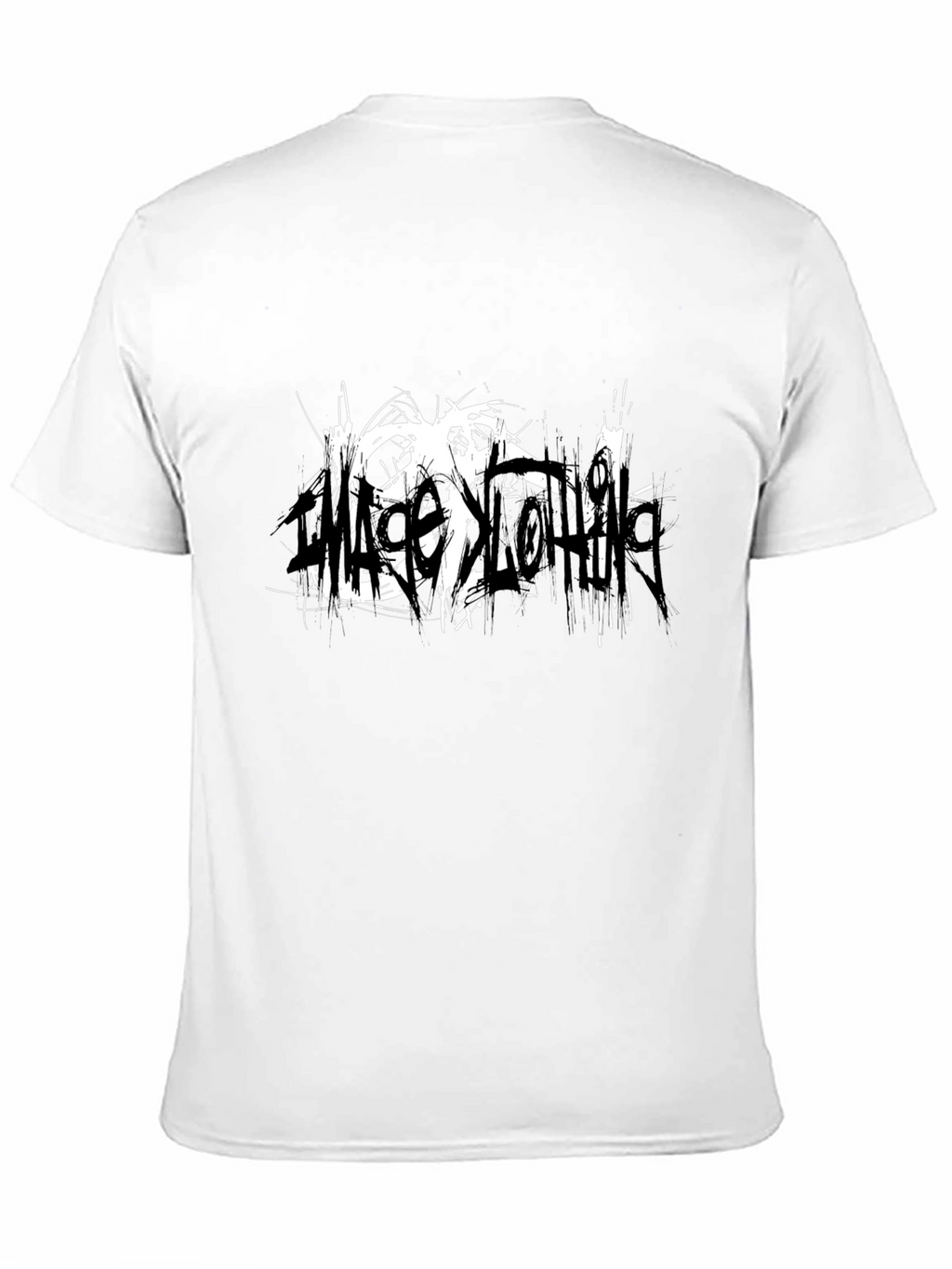 Black T-Shirt with Abstract White Graphic