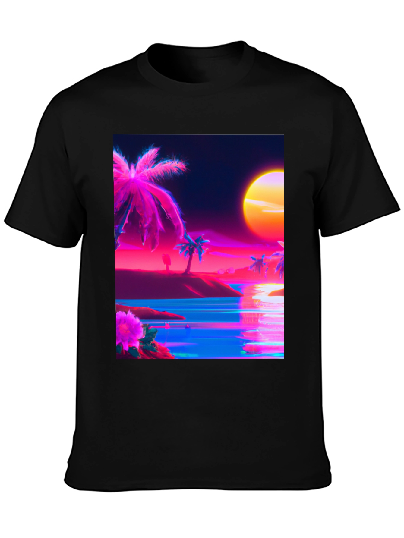 Vaporwave Palm Tree Beach T-Shirt