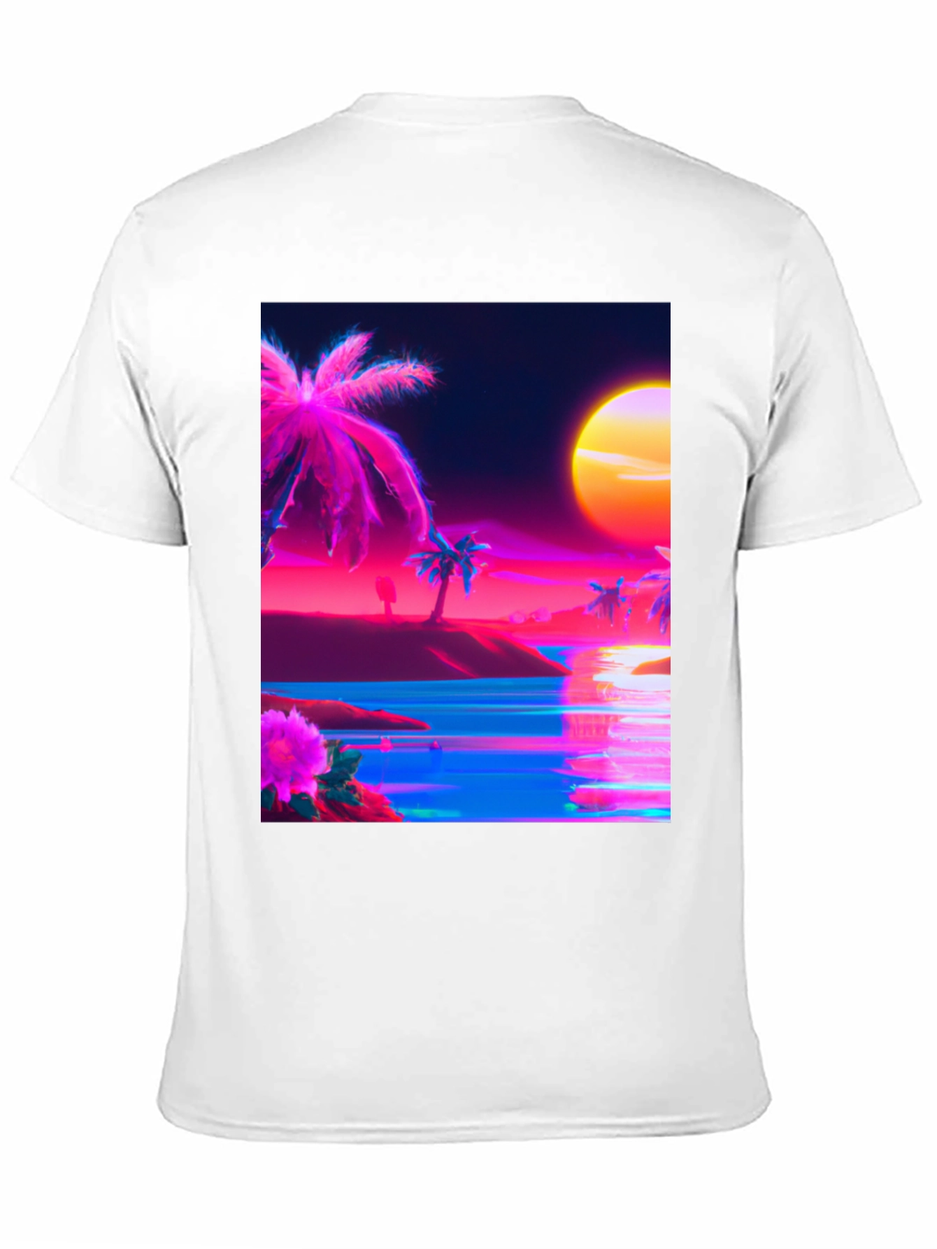 Vaporwave Palm Tree Beach T-Shirt