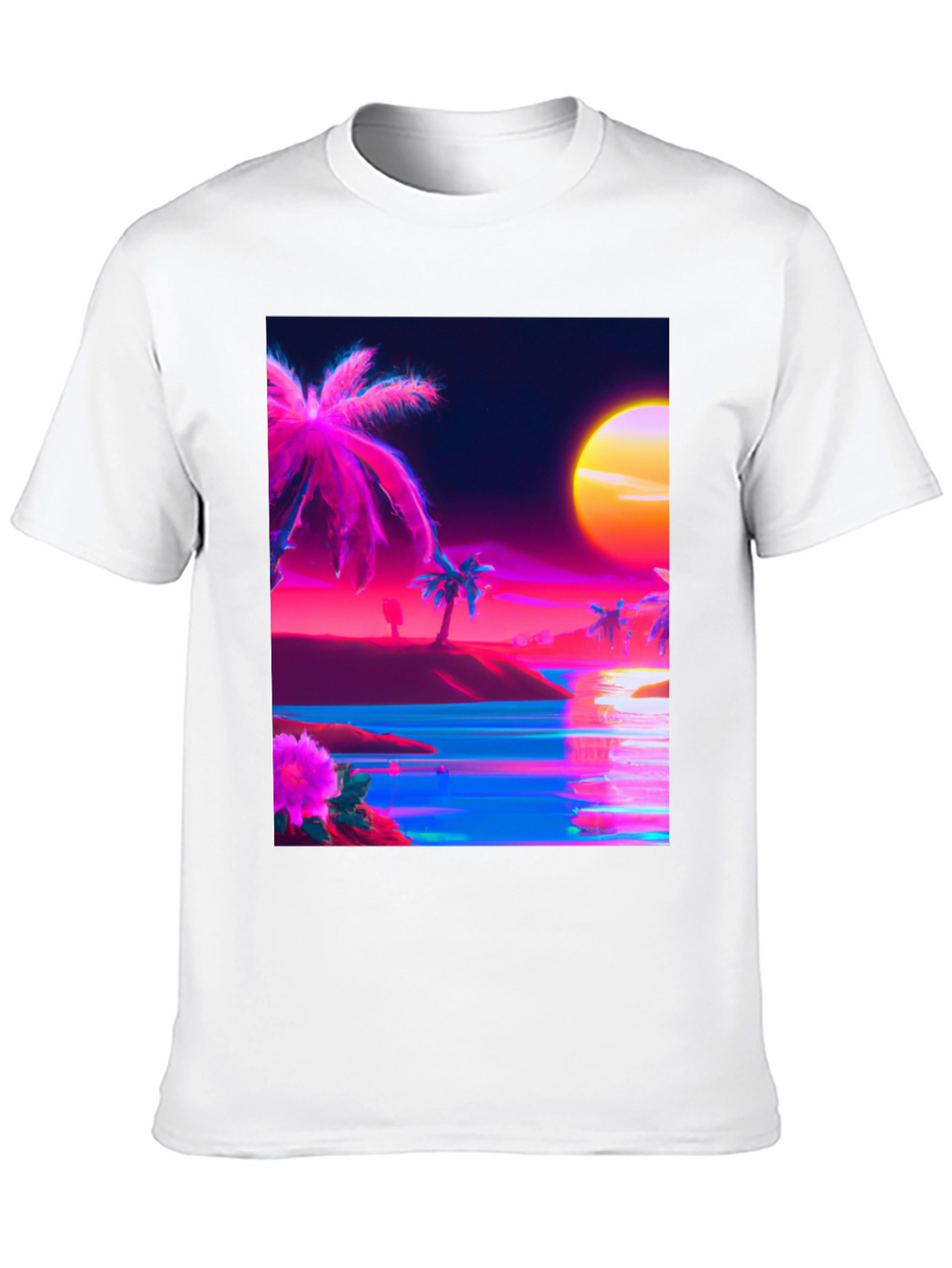 Vaporwave Palm Tree Beach T-Shirt