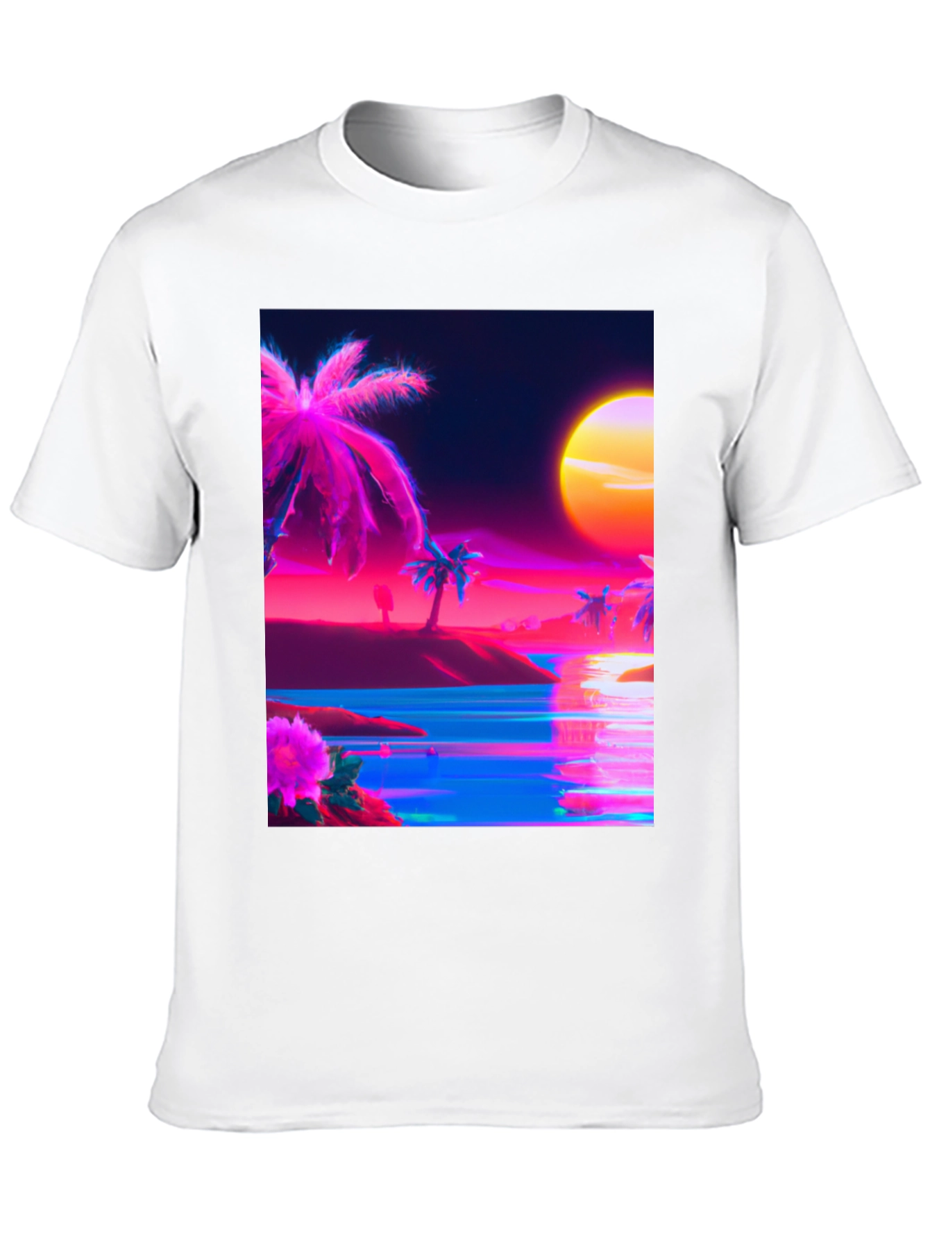 Vaporwave Palm Tree Beach T-Shirt
