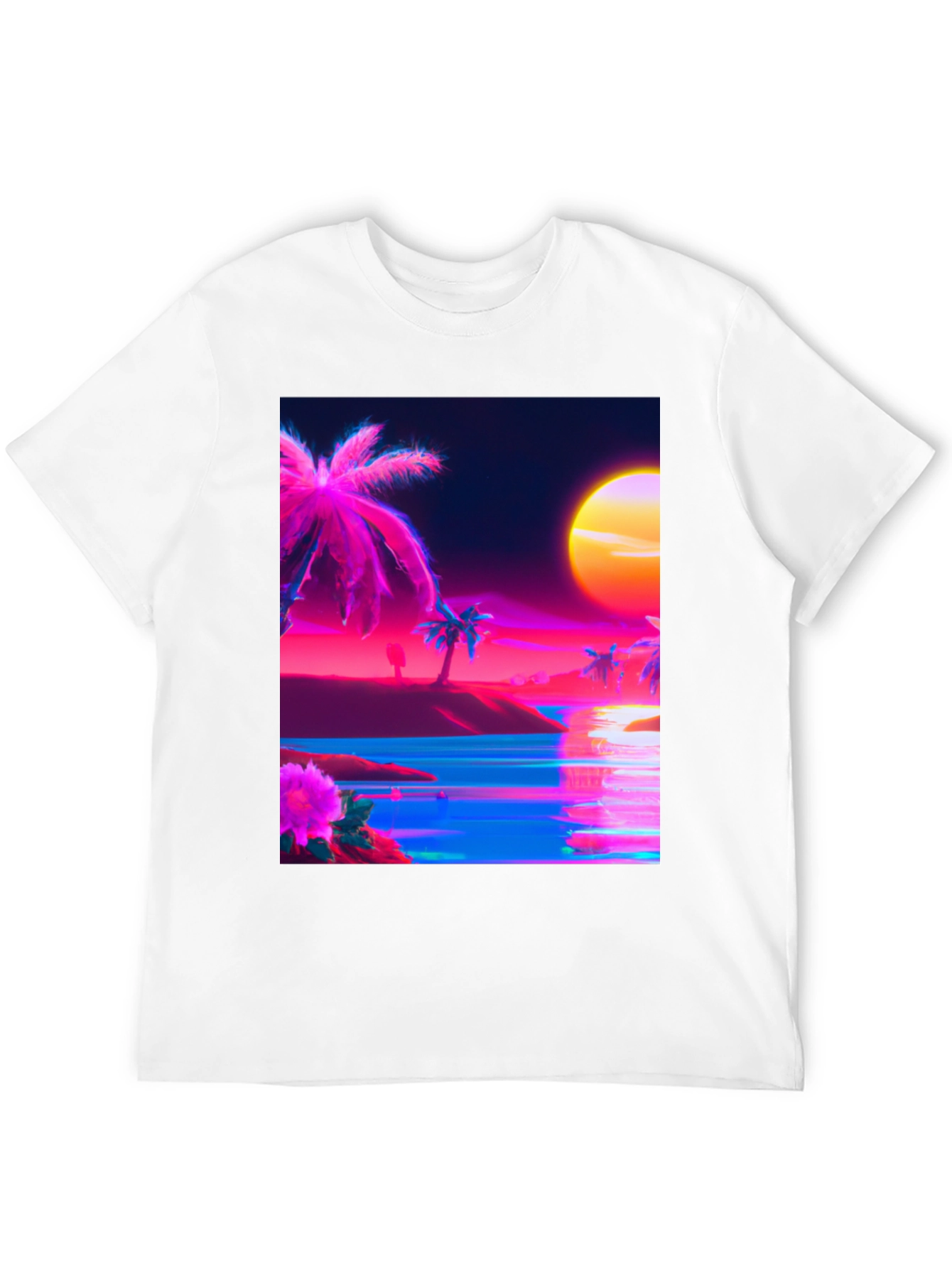 Vaporwave Palm Tree Beach T-Shirt