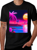 Vaporwave Palm Tree Beach T-Shirt