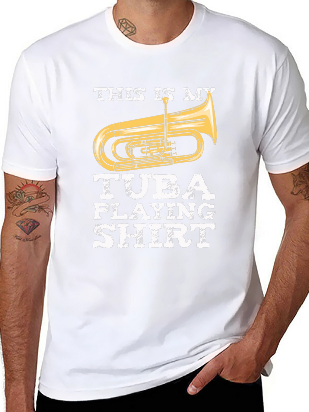 Tuba Playing Shirt - Funny Musician Tee