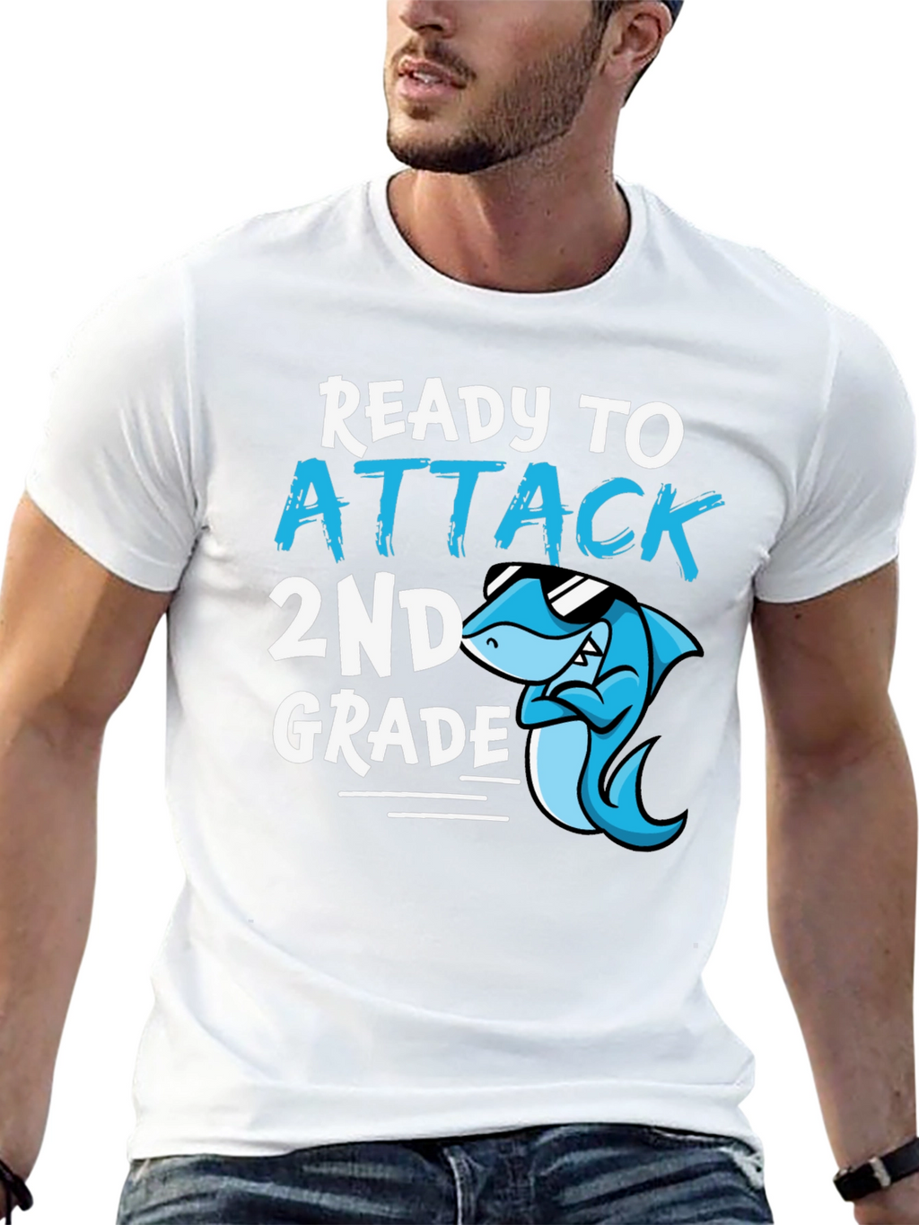 Ready to Attack 2nd Grade Shark T-Shirt