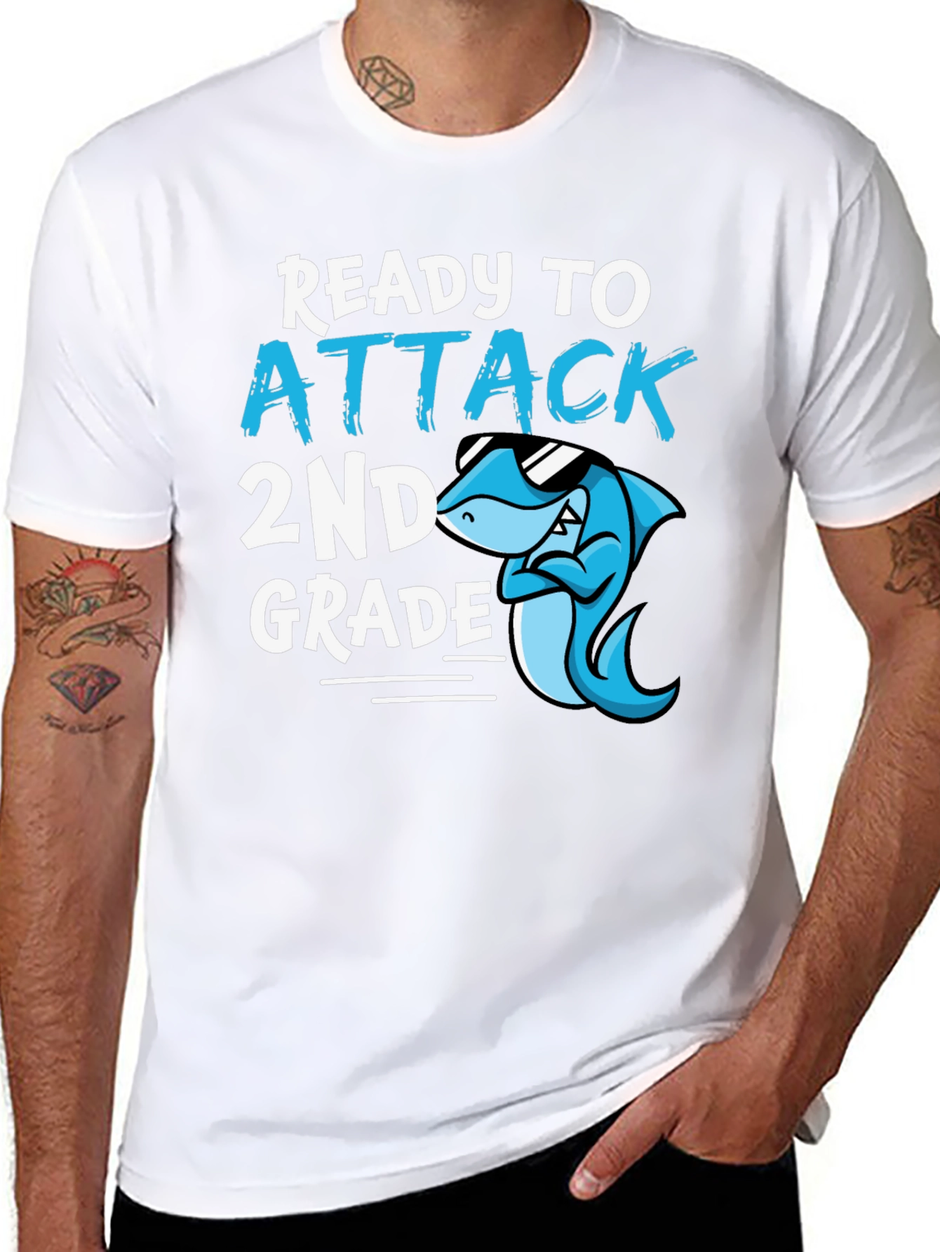 Ready to Attack 2nd Grade Shark T-Shirt