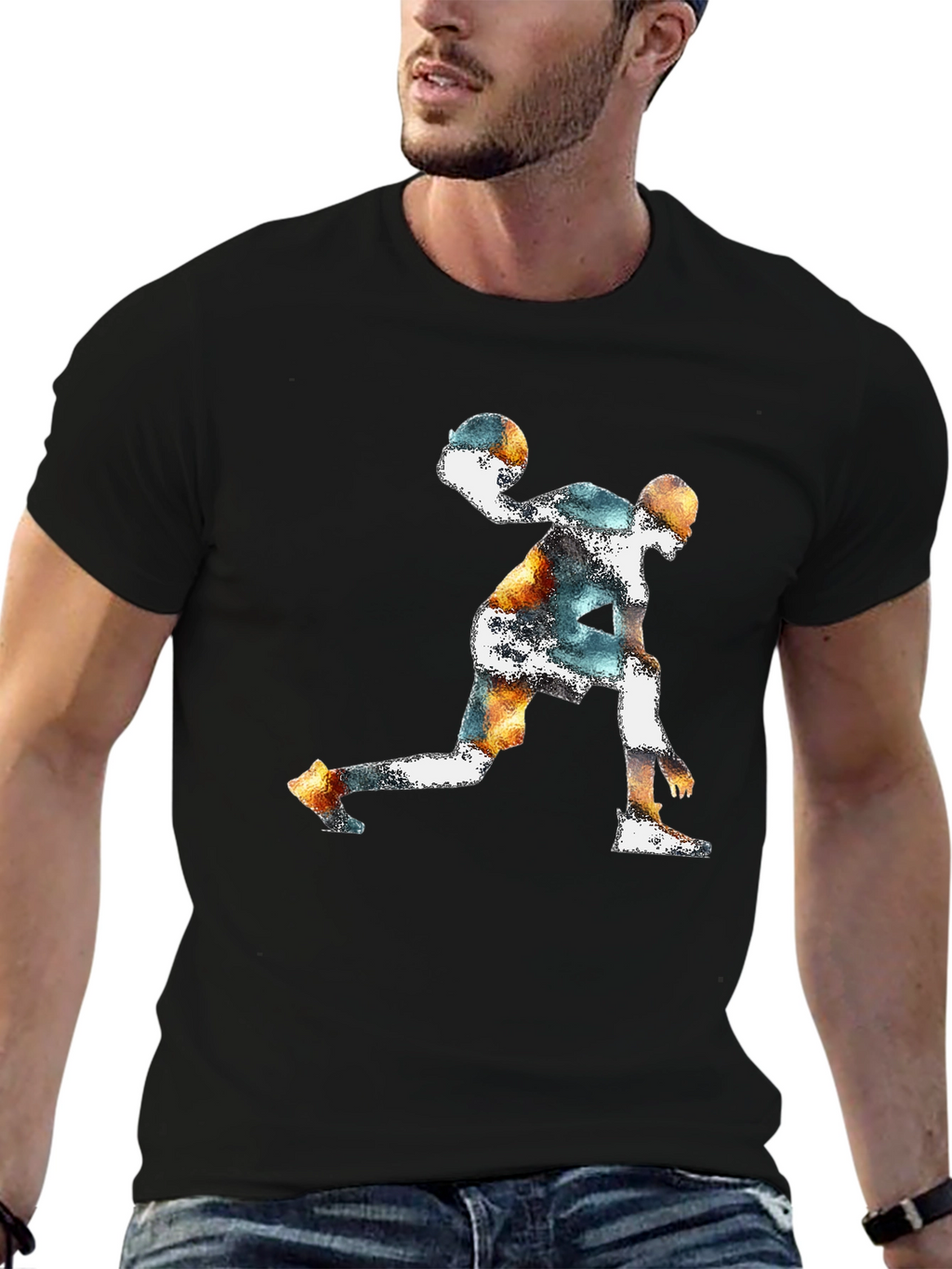 Basketball Player Graphic Print T-Shirt