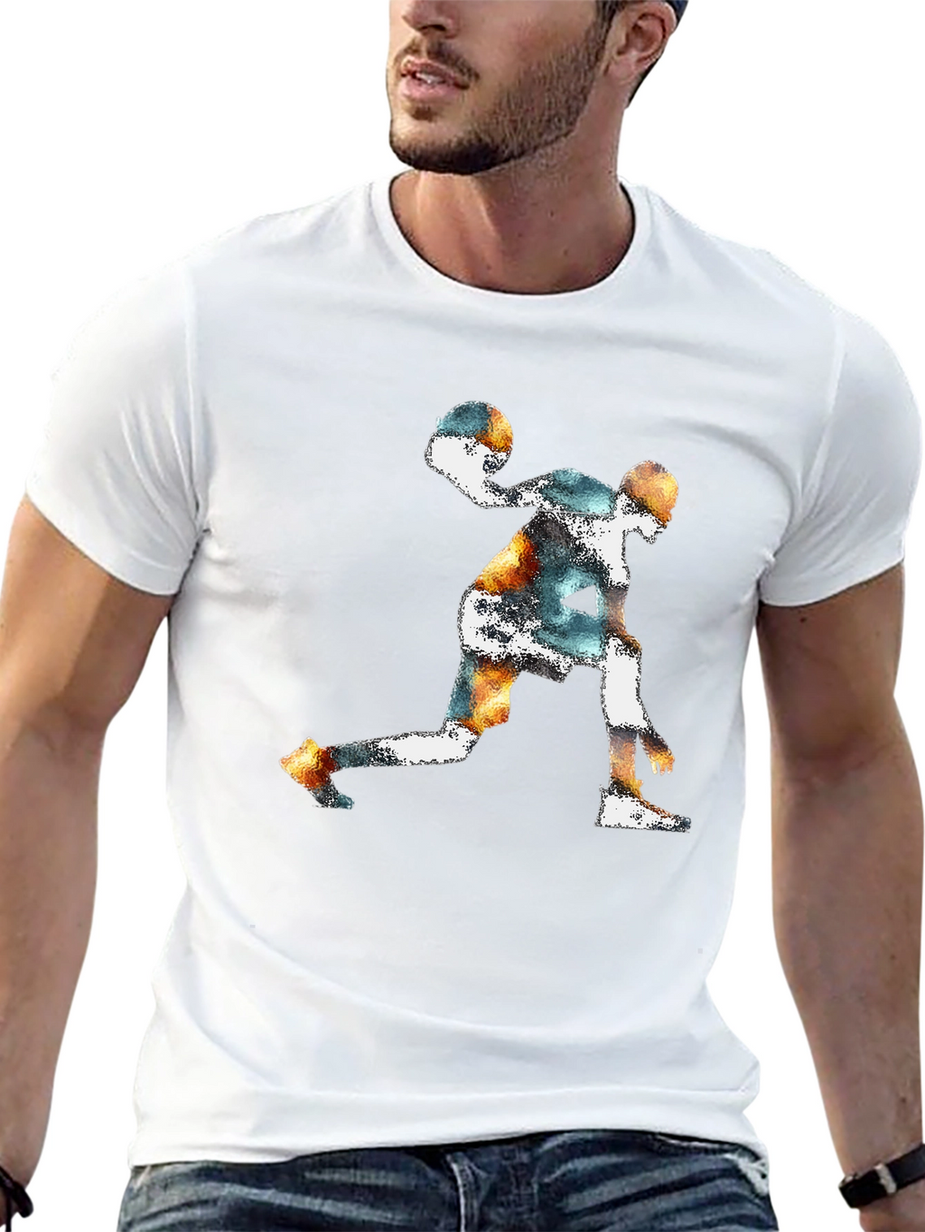Basketball Player Graphic Print T-Shirt
