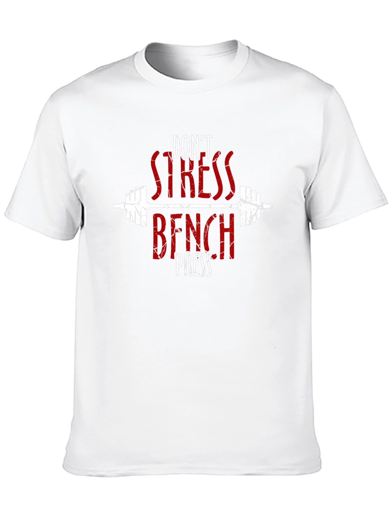 Dont Stress Bench Press Black Graphic T-Shirt