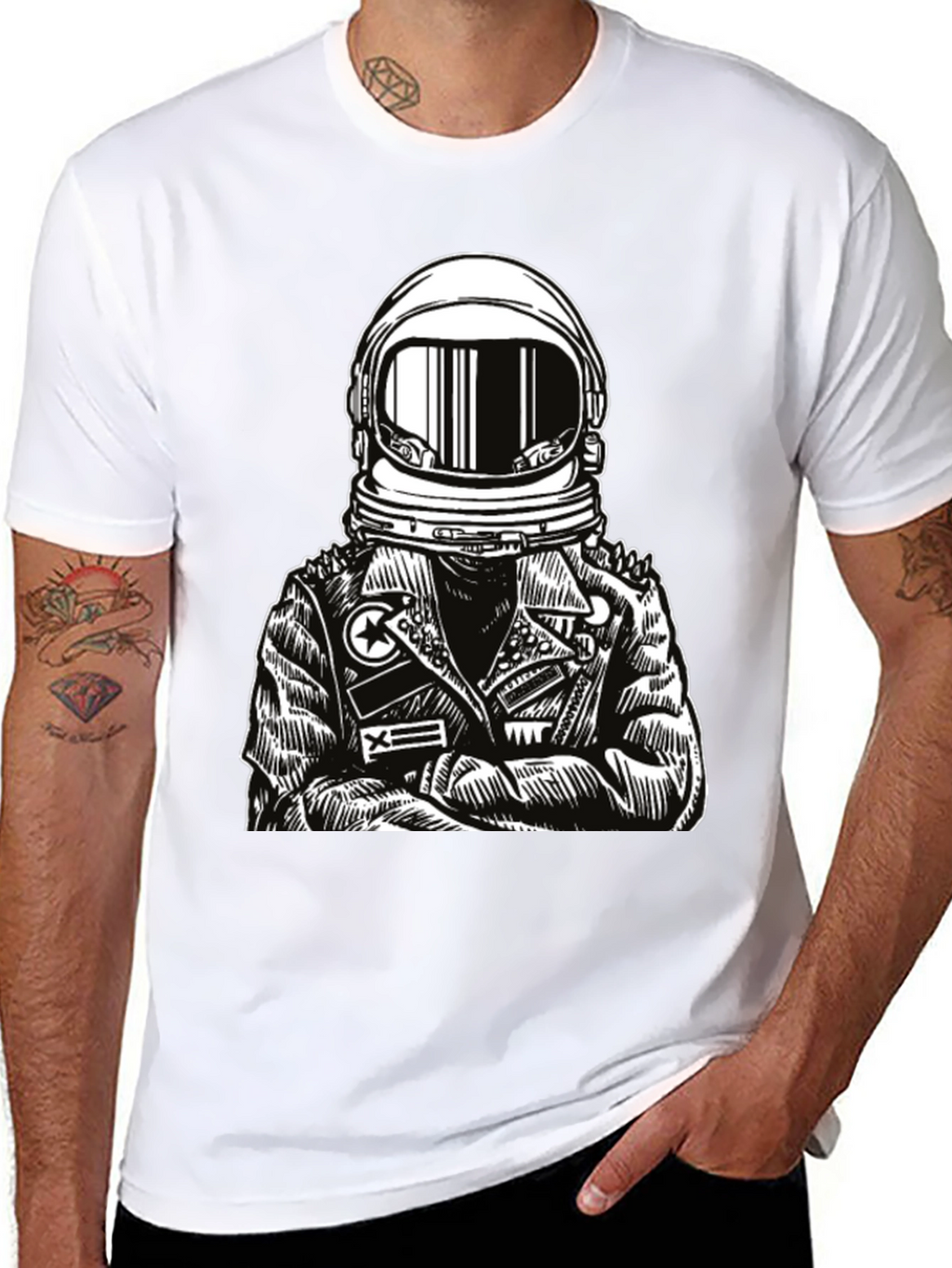 Astronaut Graphic Tee - Edgy Space Style