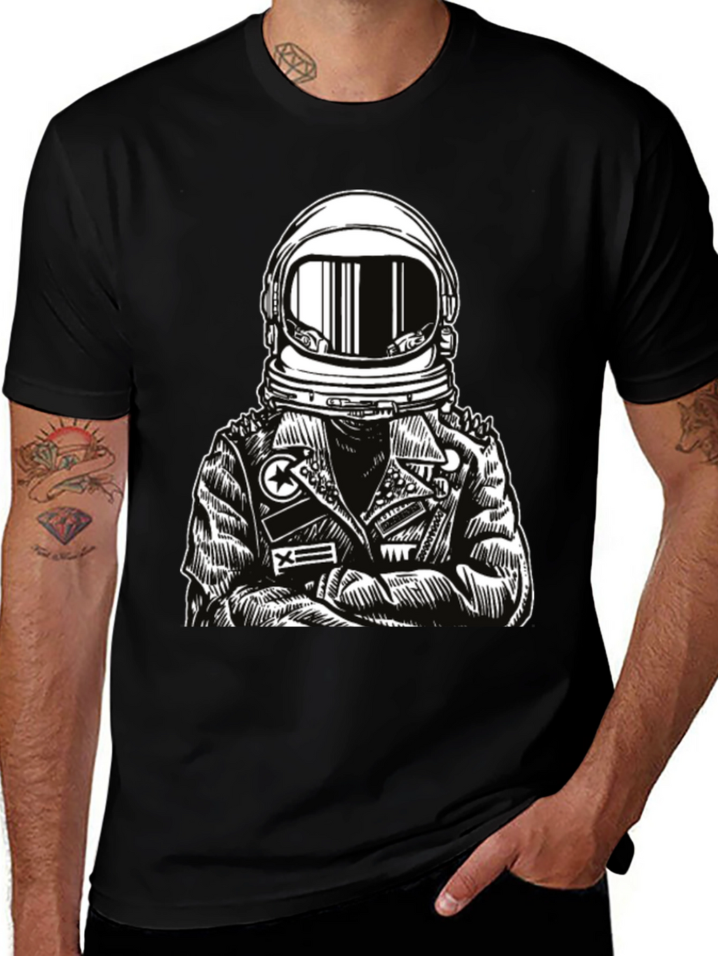 Astronaut Graphic Tee - Edgy Space Style
