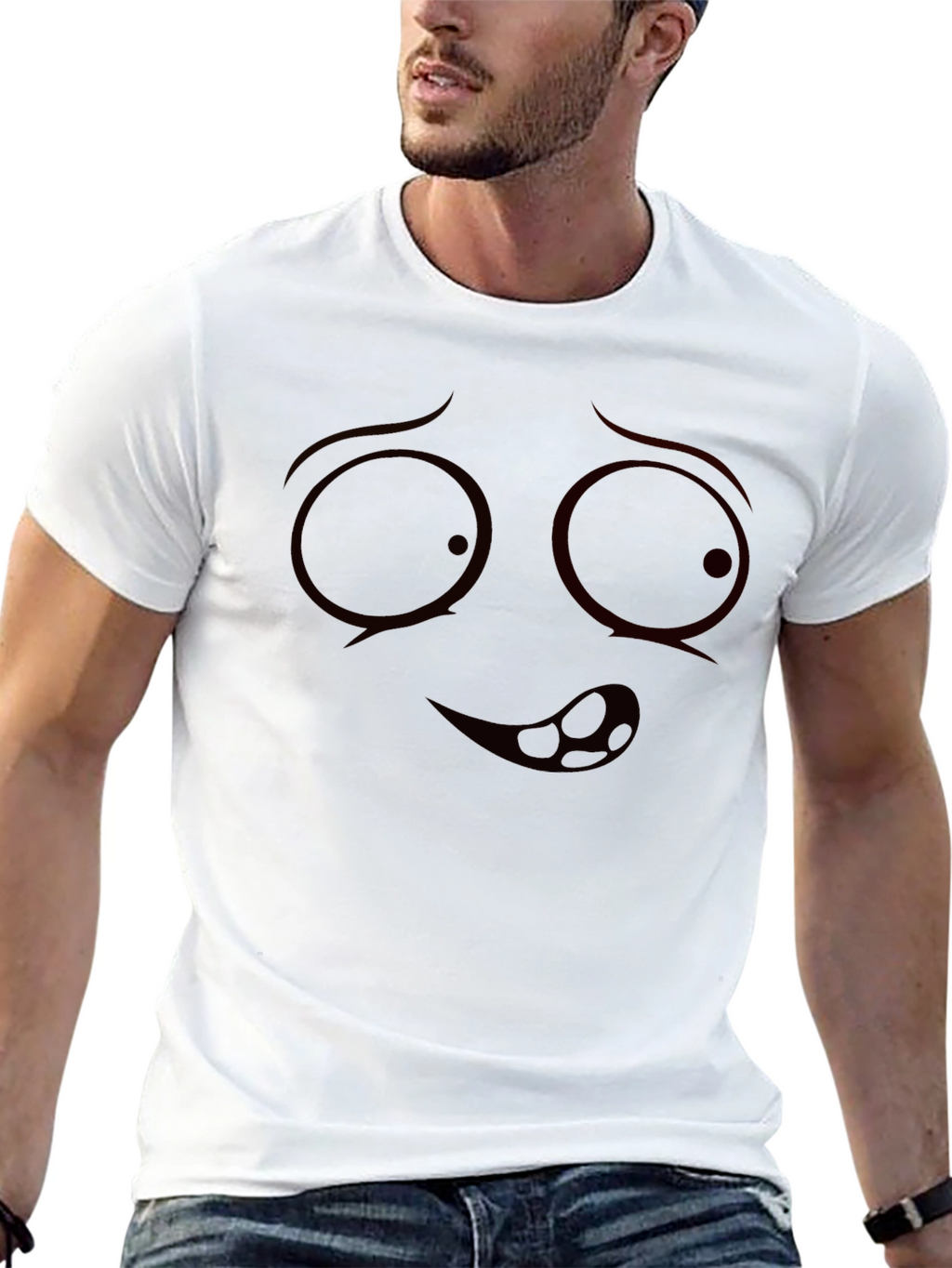 Funny Face Graphic Black T-Shirt