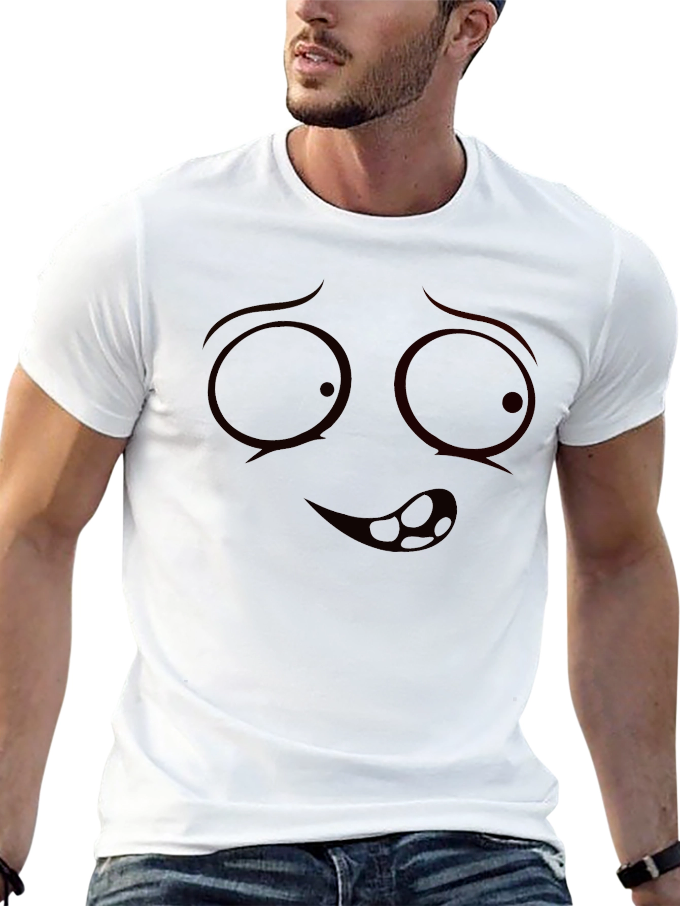 Funny Face Graphic Black T-Shirt