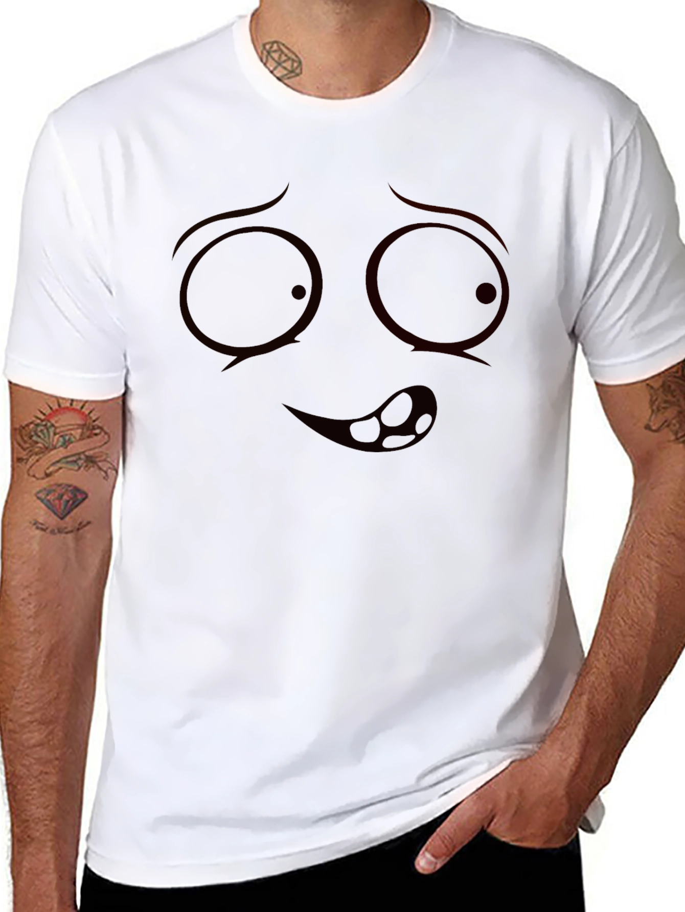 Funny Face Graphic Black T-Shirt