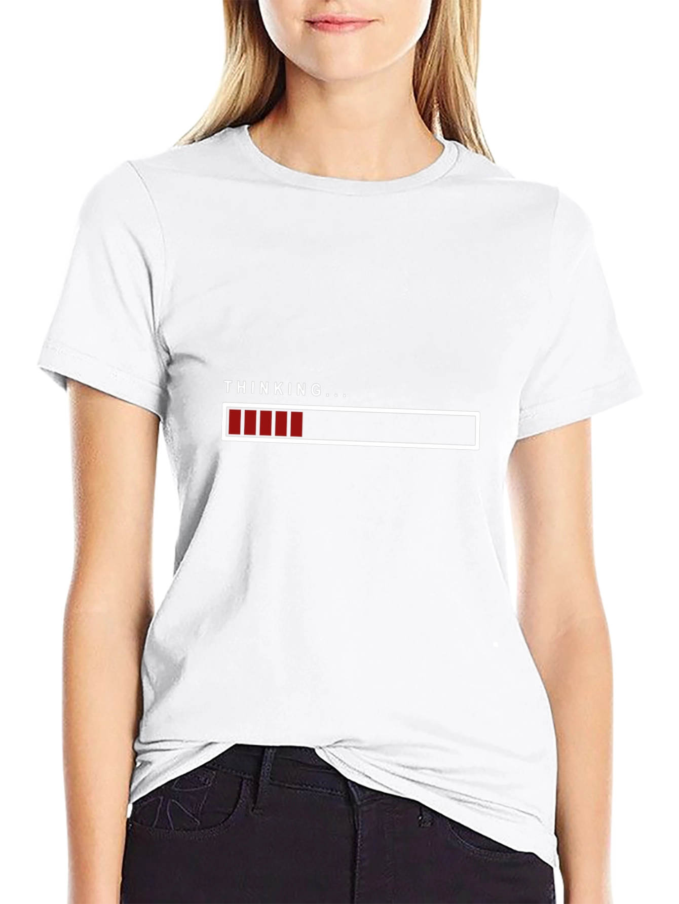 Thinking Loading Bar Graphic T-Shirt - Soft Cotton Blend