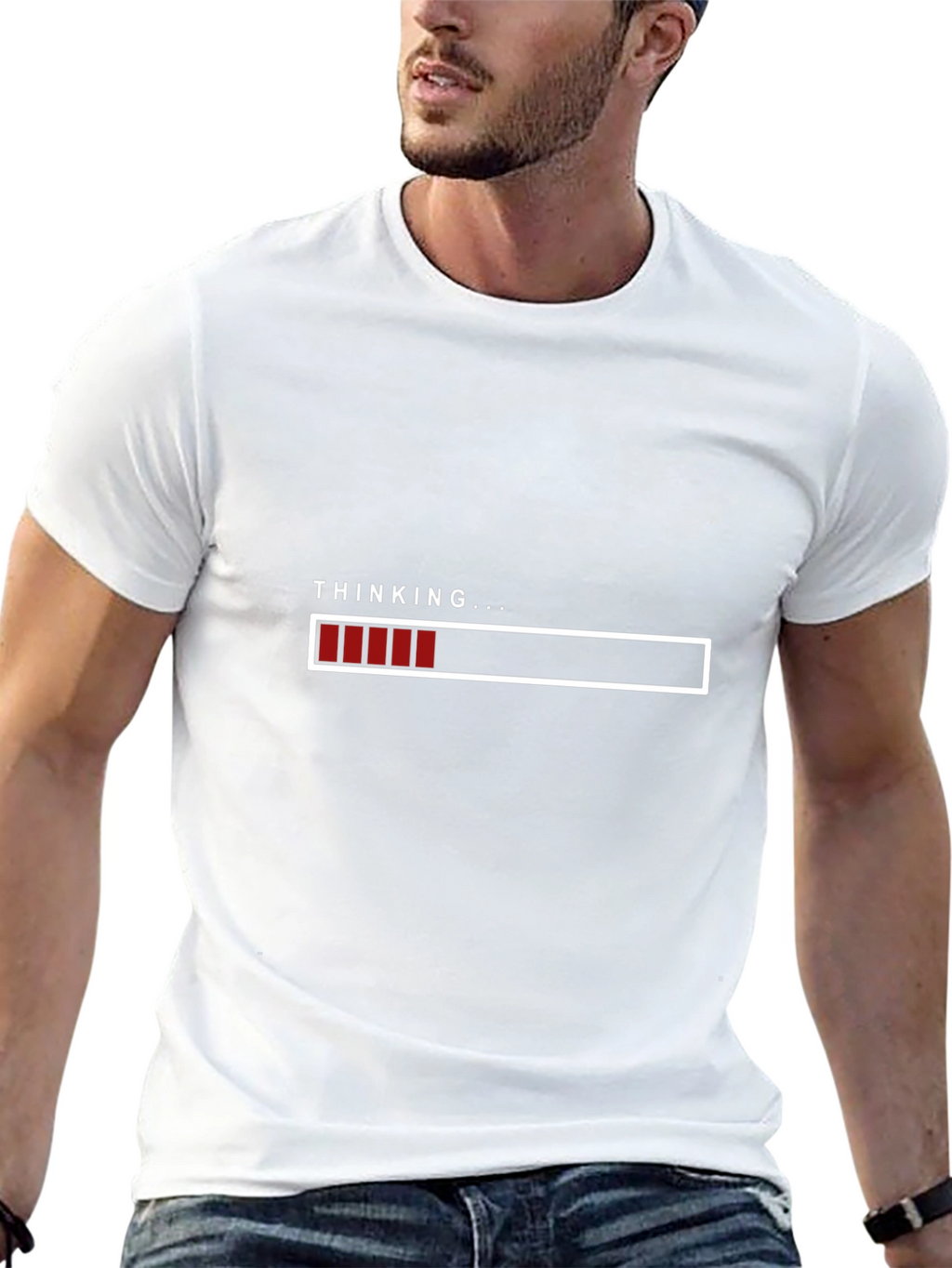 Thinking Loading Bar Graphic T-Shirt - Soft Cotton Blend