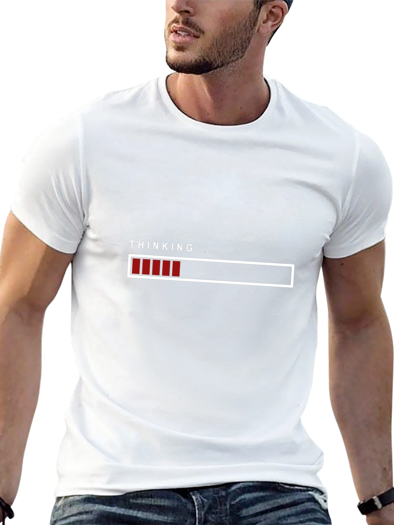 Thinking Loading Bar Graphic T-Shirt - Soft Cotton Blend