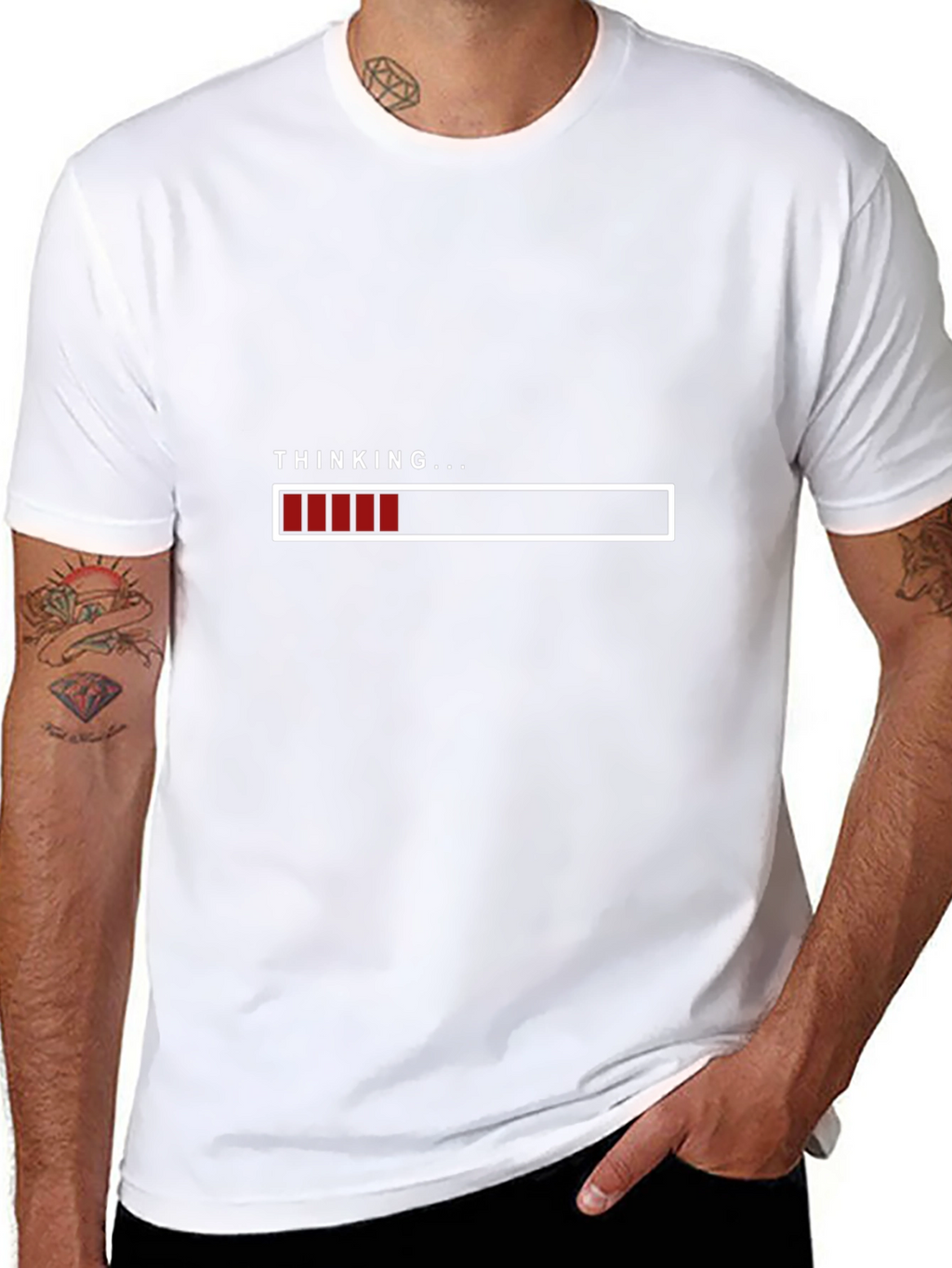 Thinking Loading Bar Graphic T-Shirt - Soft Cotton Blend