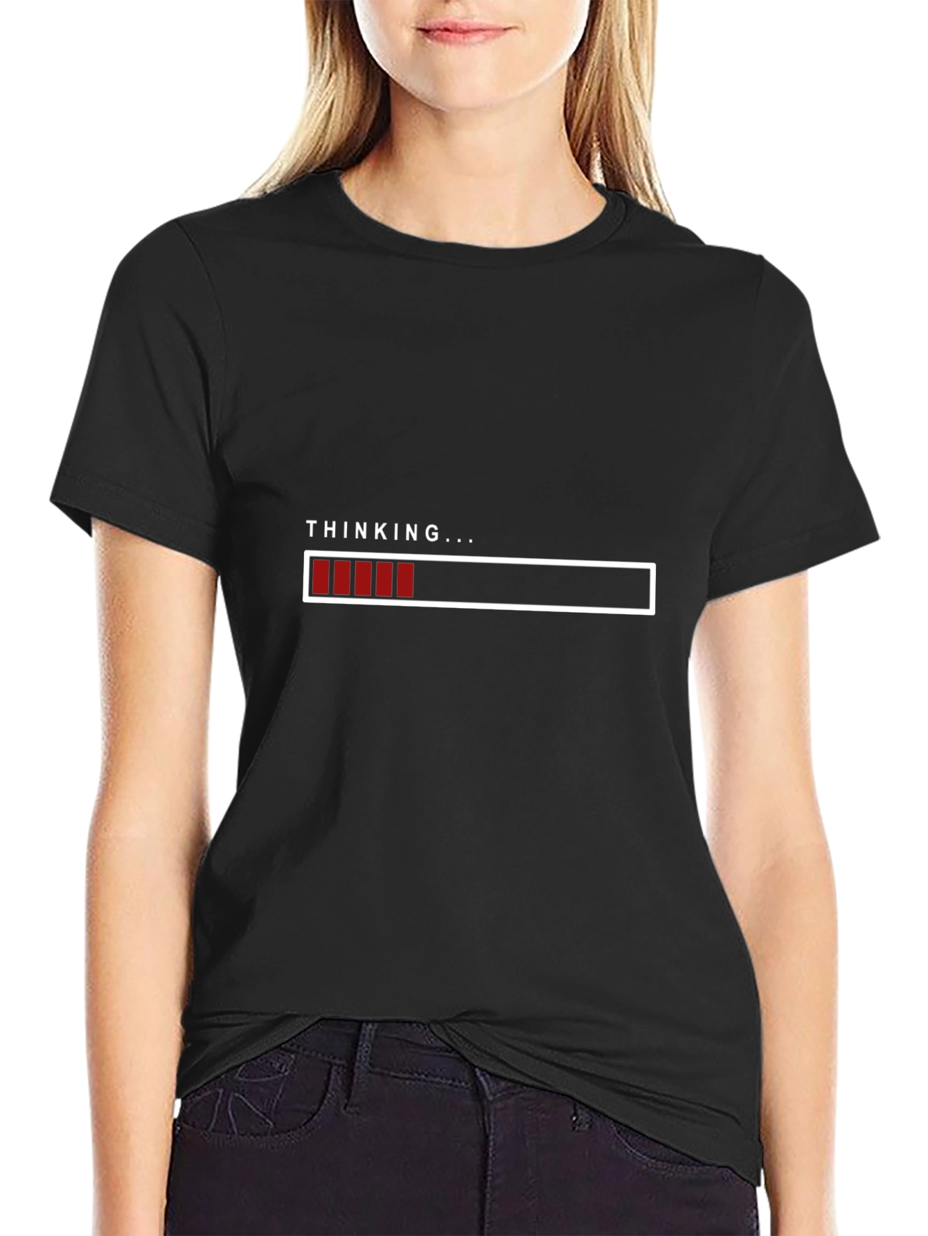 Thinking Loading Bar Graphic T-Shirt - Soft Cotton Blend