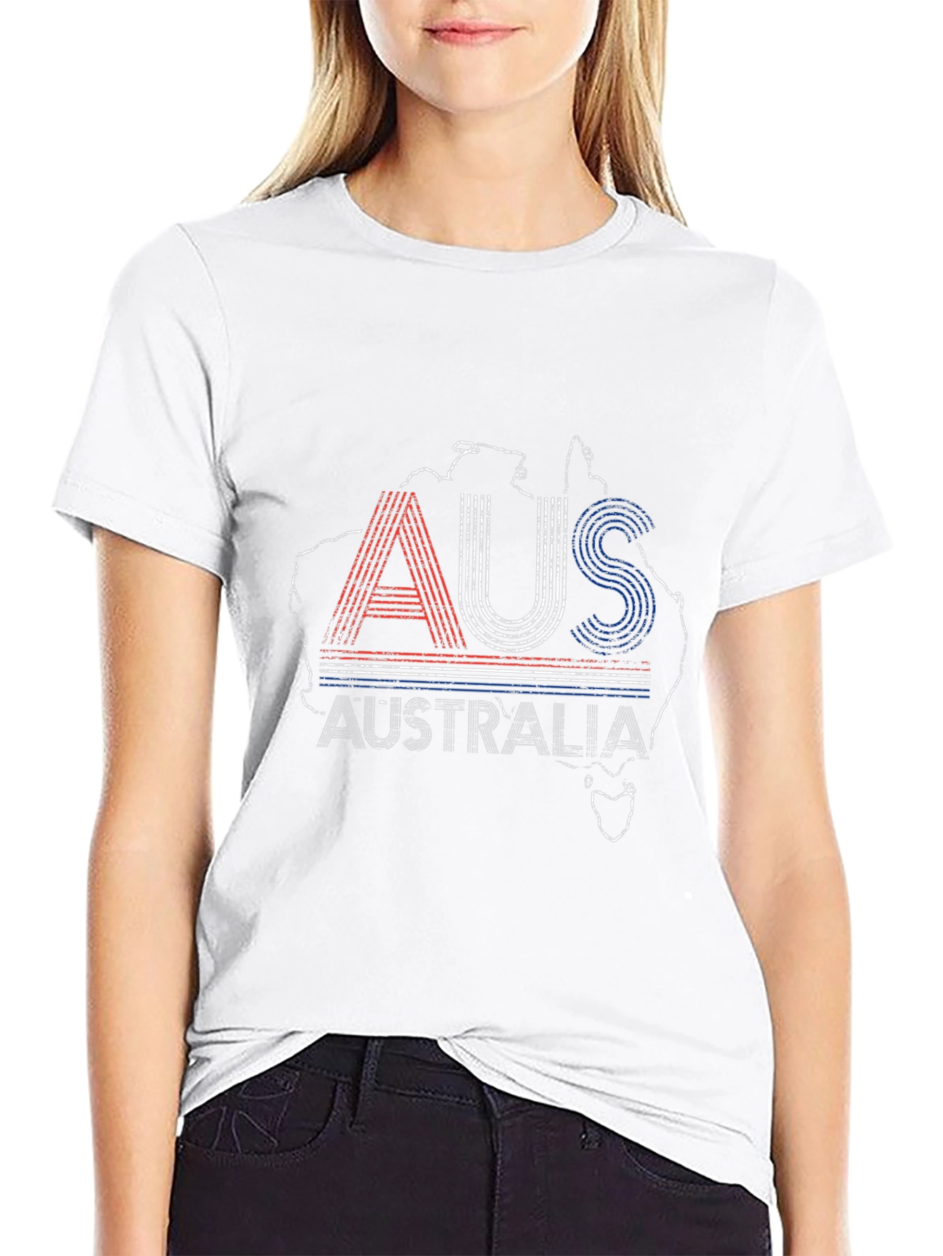 Australia Map Graphic Tee - Black Short Sleeve Shirt