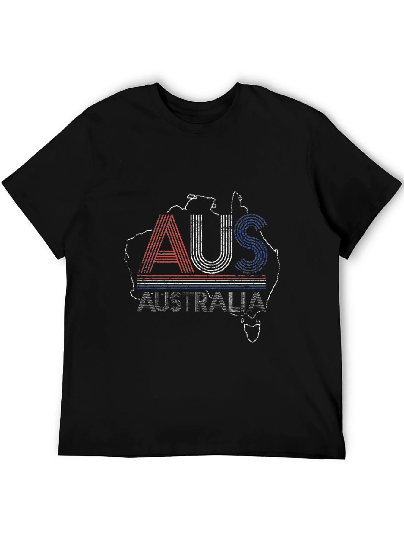 Australia Map Graphic Tee - Black Short Sleeve Shirt