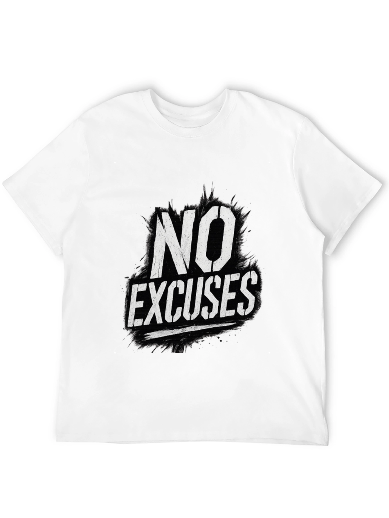 No Excuses Graphic Print Black T-Shirt