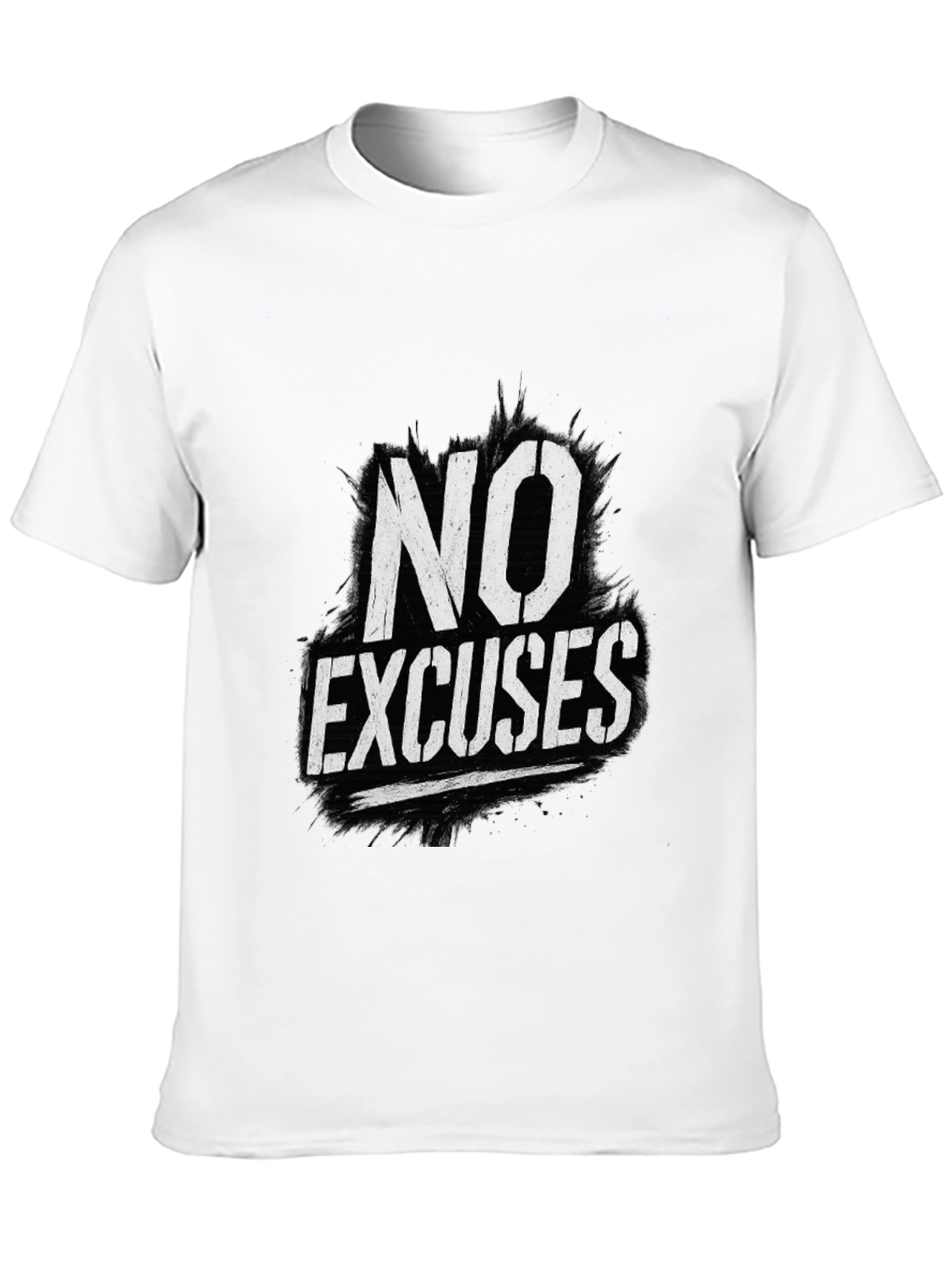 No Excuses Graphic Print Black T-Shirt