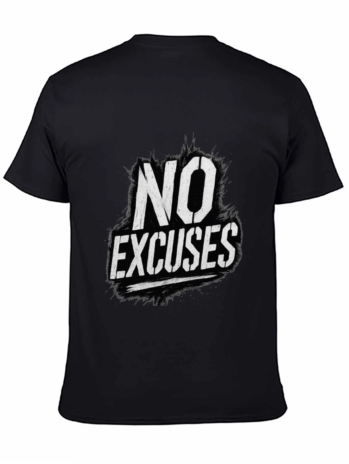 No Excuses Graphic Print Black T-Shirt
