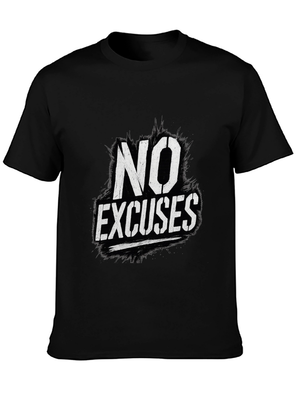 No Excuses Graphic Print Black T-Shirt