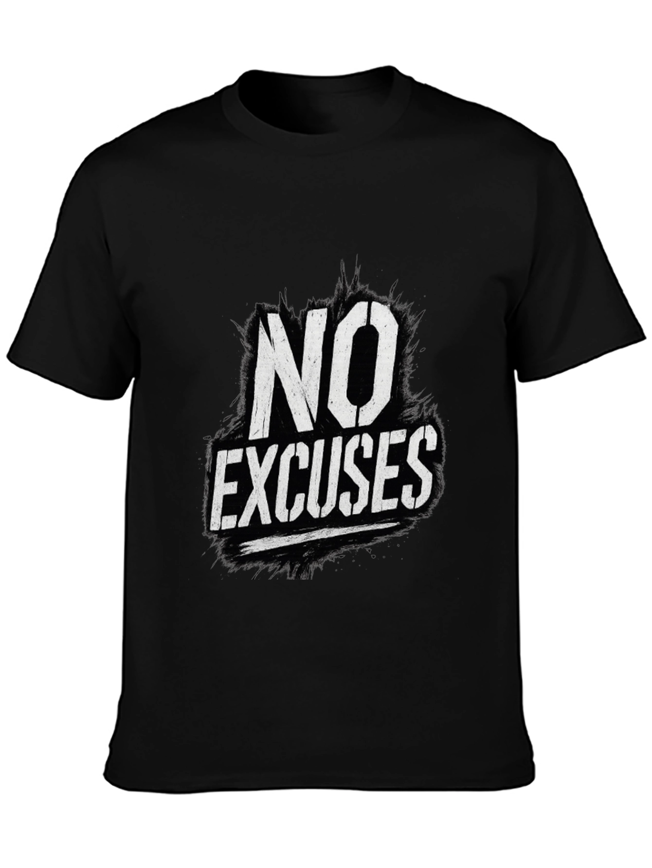 No Excuses Graphic Print Black T-Shirt