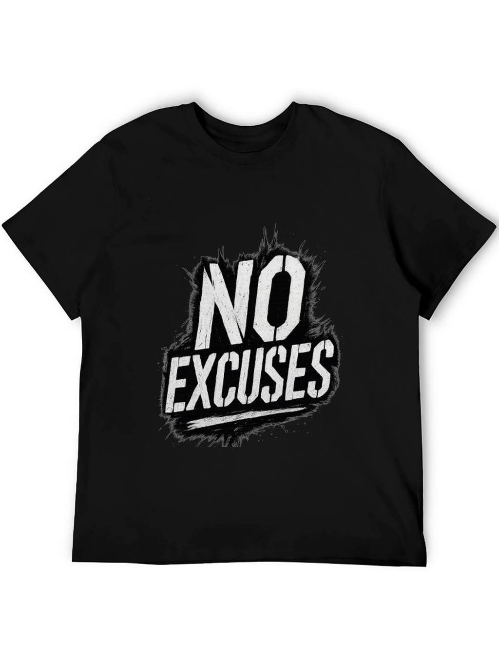 No Excuses Graphic Print Black T-Shirt